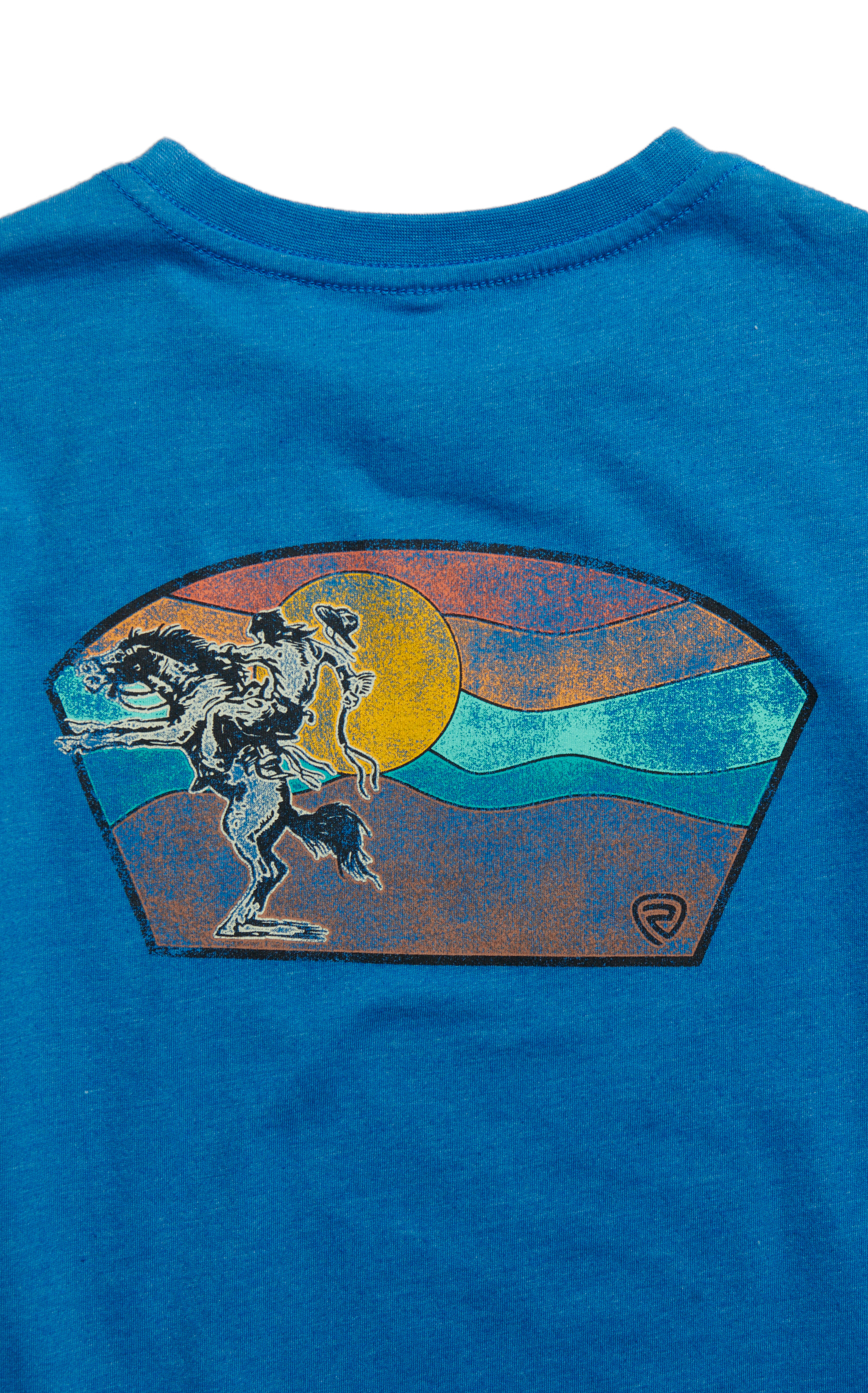 Rock & Roll Denim Boy's Cerulean Blue Bronc & Rider Graphic T-Shirt - Image 1