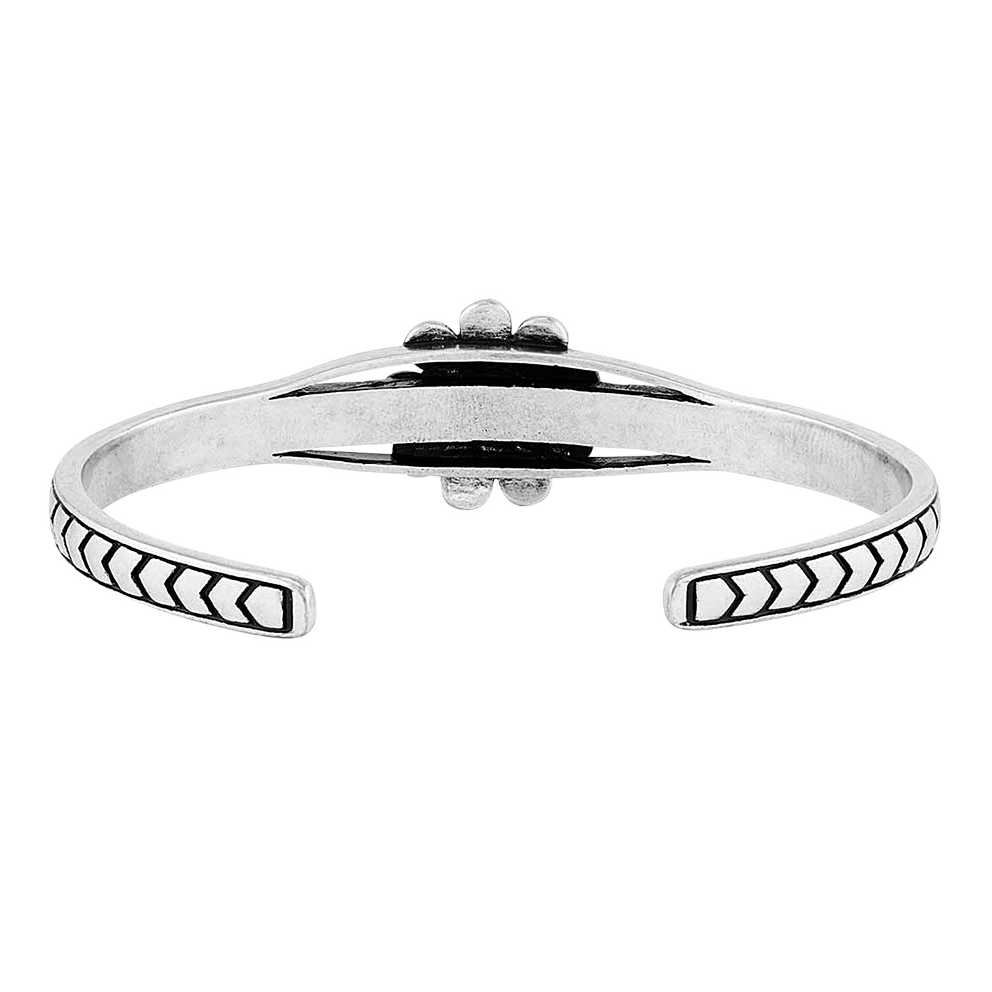 Montana Silversmiths Women's Silver with Turquoise Sunflower Concho Cuff Bracelet - Image 1