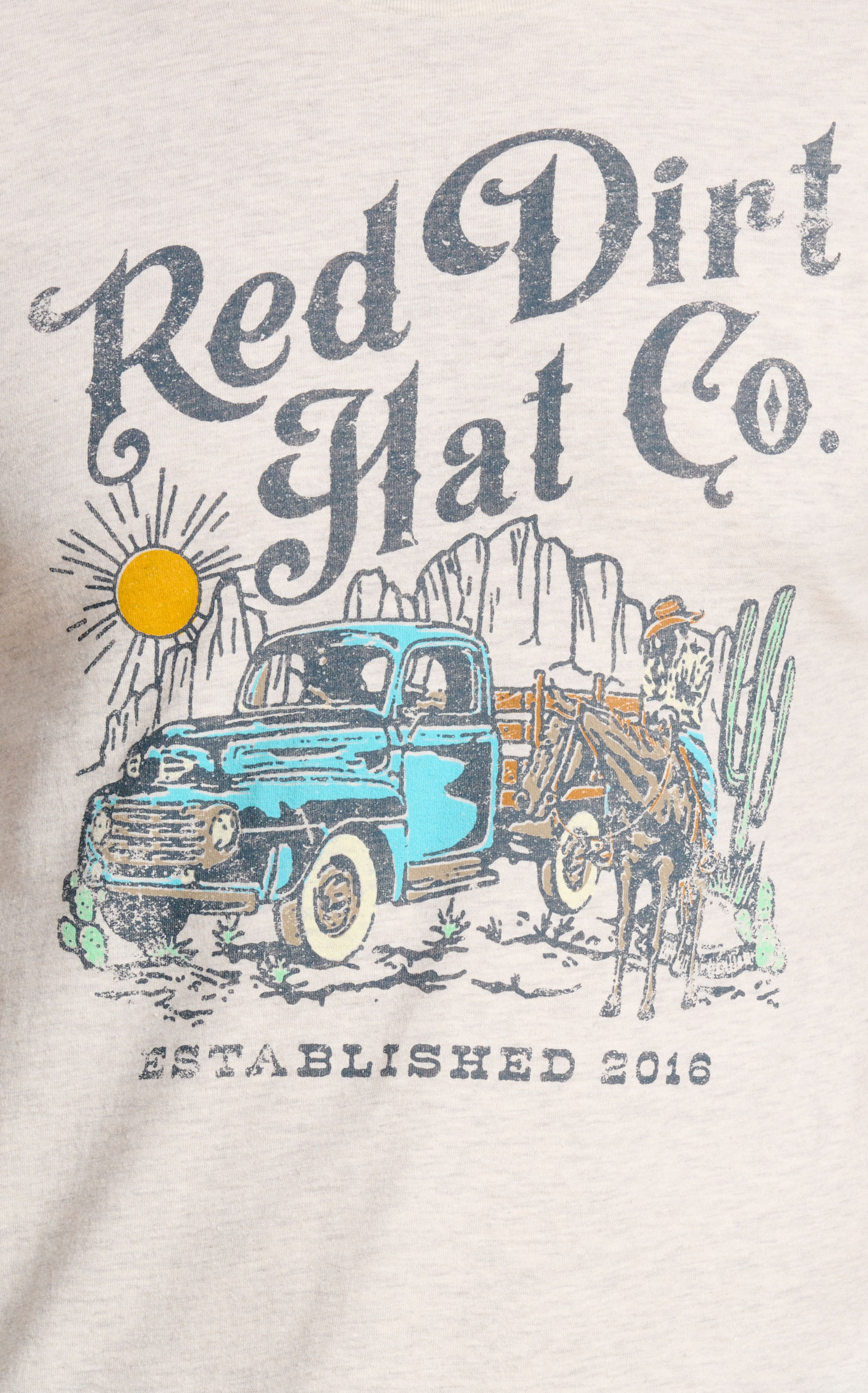 Red Dirt Hat Co. Men's Cream Truck Logo Graphic T-Shirt - Image 1
