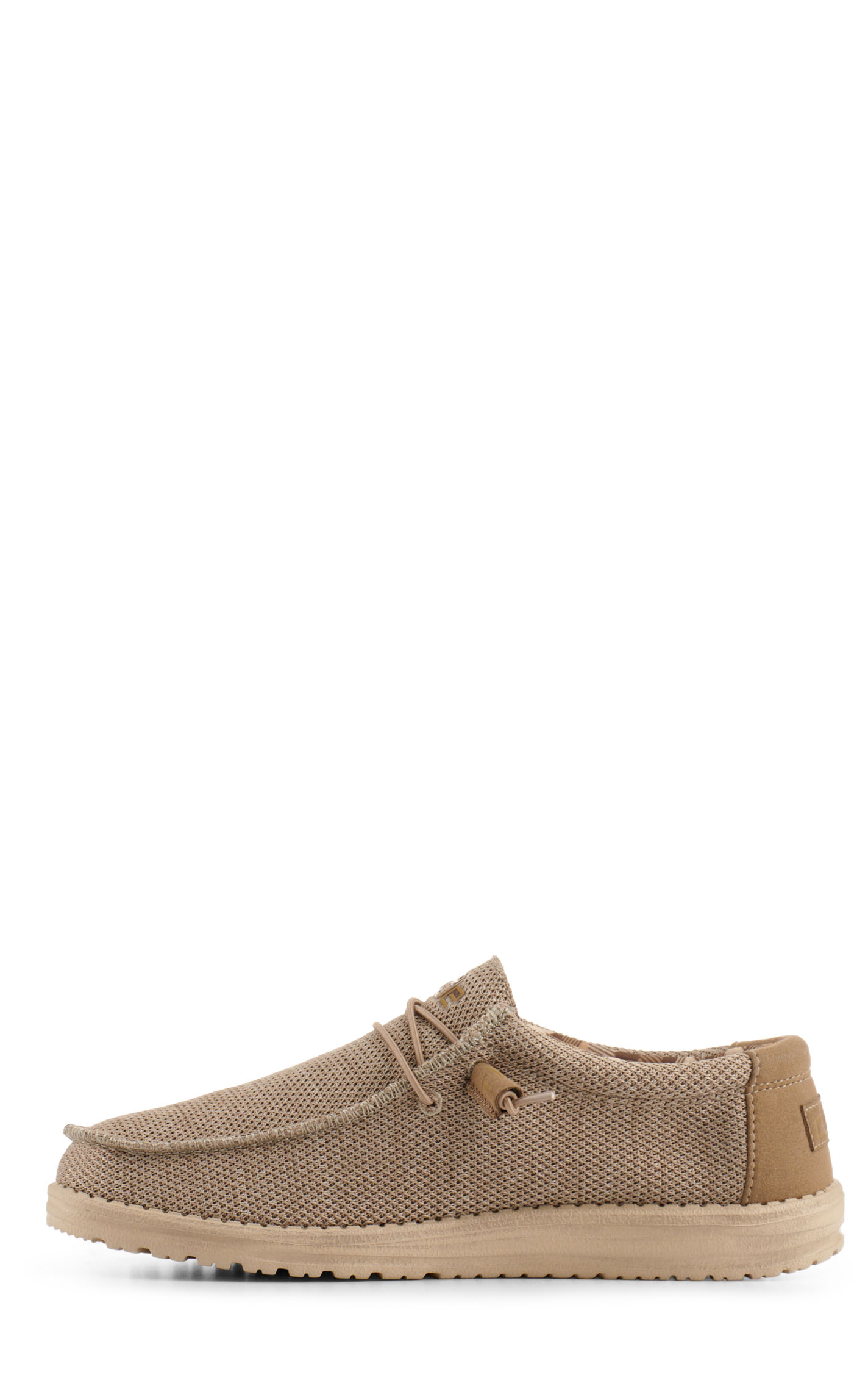 Hey Dude Men's Wally Sox Khaki Round Toe Lace Up Casual Shoes - Image 1
