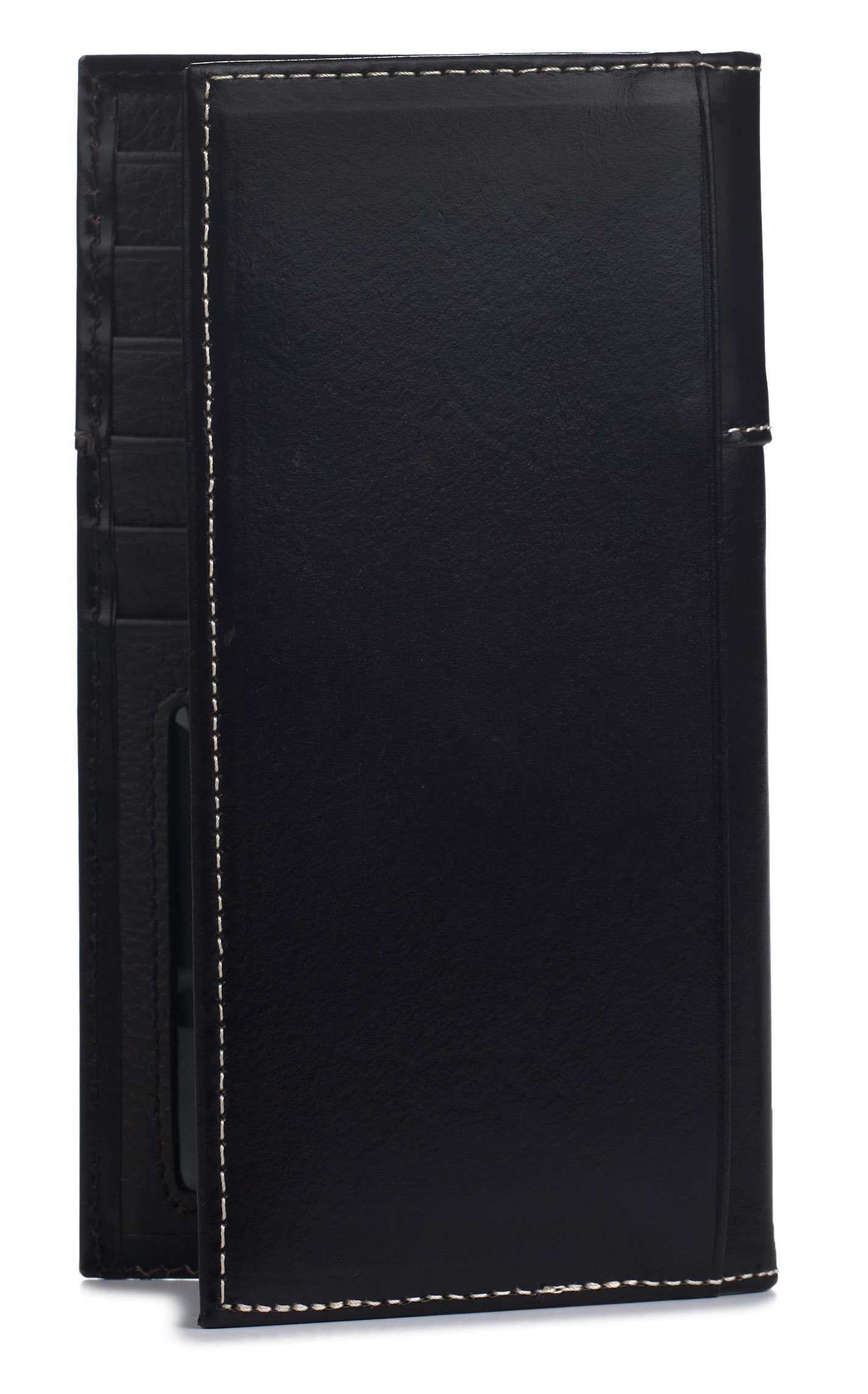 Ariat Men's Black & Cinnamon Tooled & Cross Accent Rodeo Wallet - Image 1