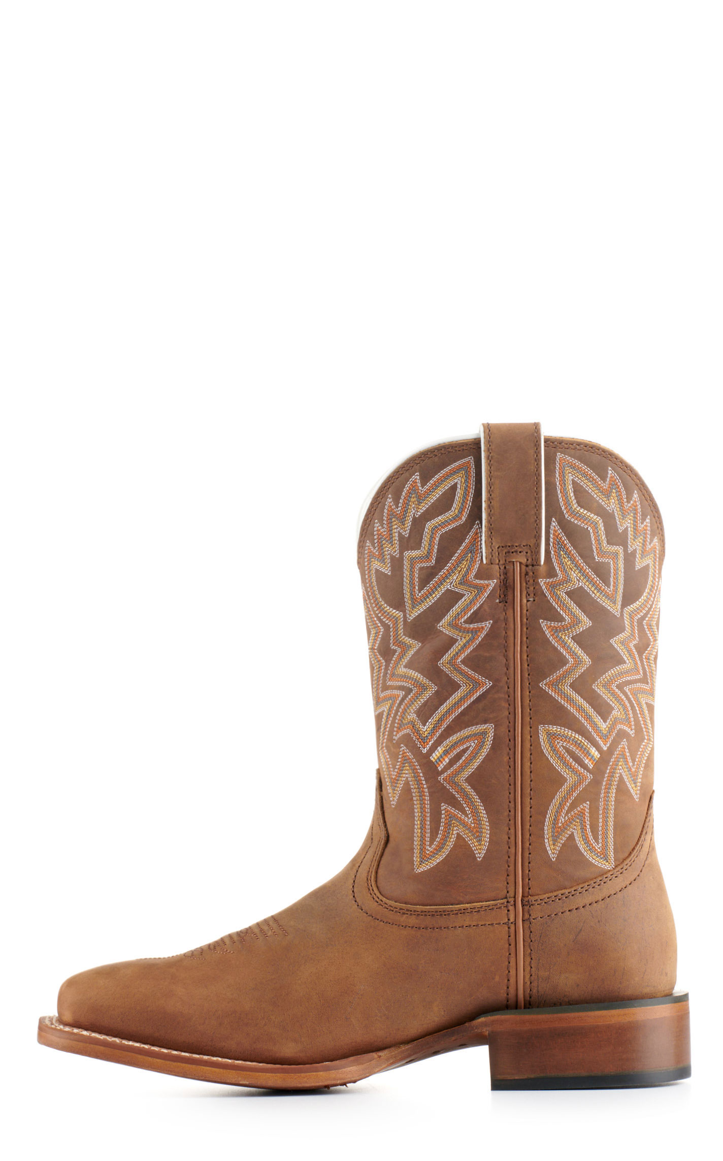 Justin Men's Frontier Jackpot Brown Wide Square Toe Cowboy Boots - Image 1