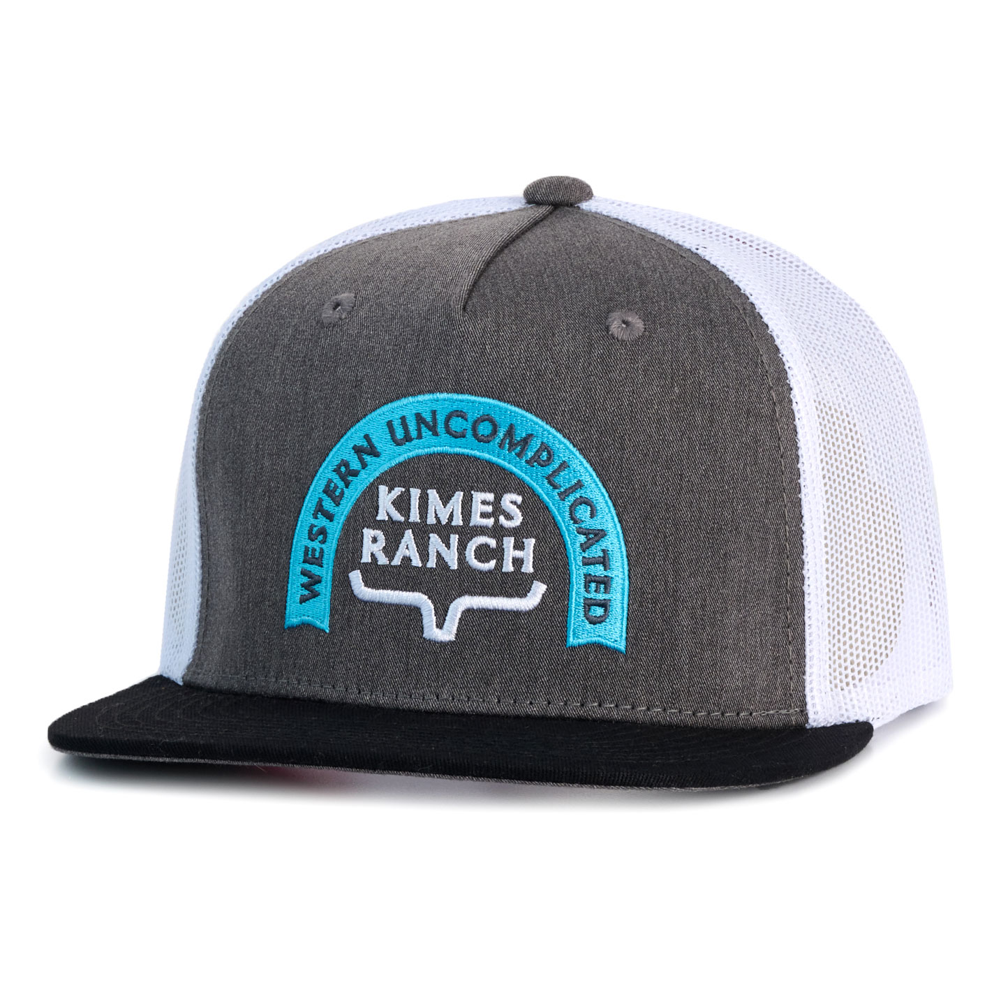 Kimes Ranch Men's Gray Black & White Logo Cap - Image 1