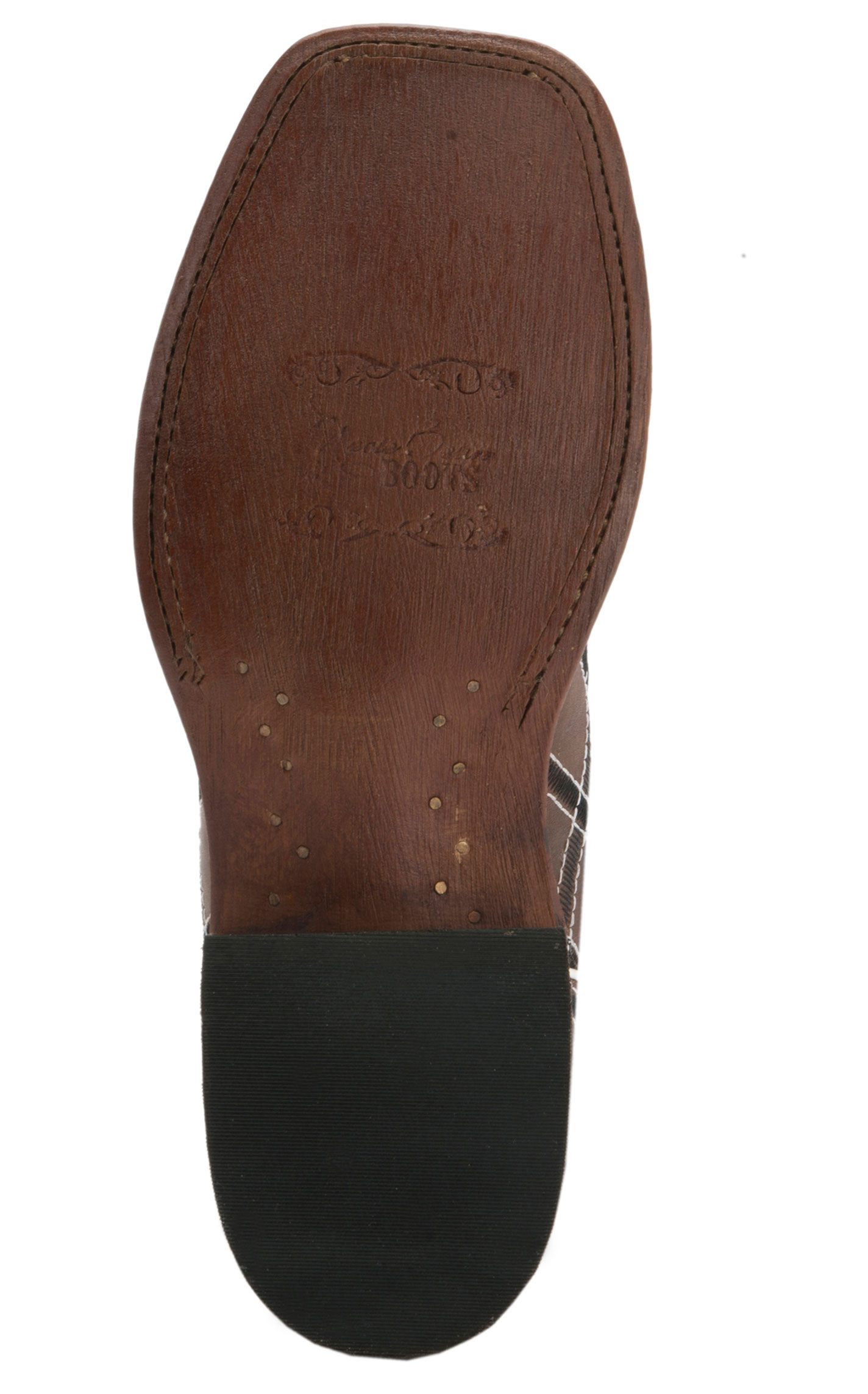 Anderson Bean Women's Macie Bean Chocolate with Diamond Stitch Embroidery Square Toe Cowboy Boots - Image 1