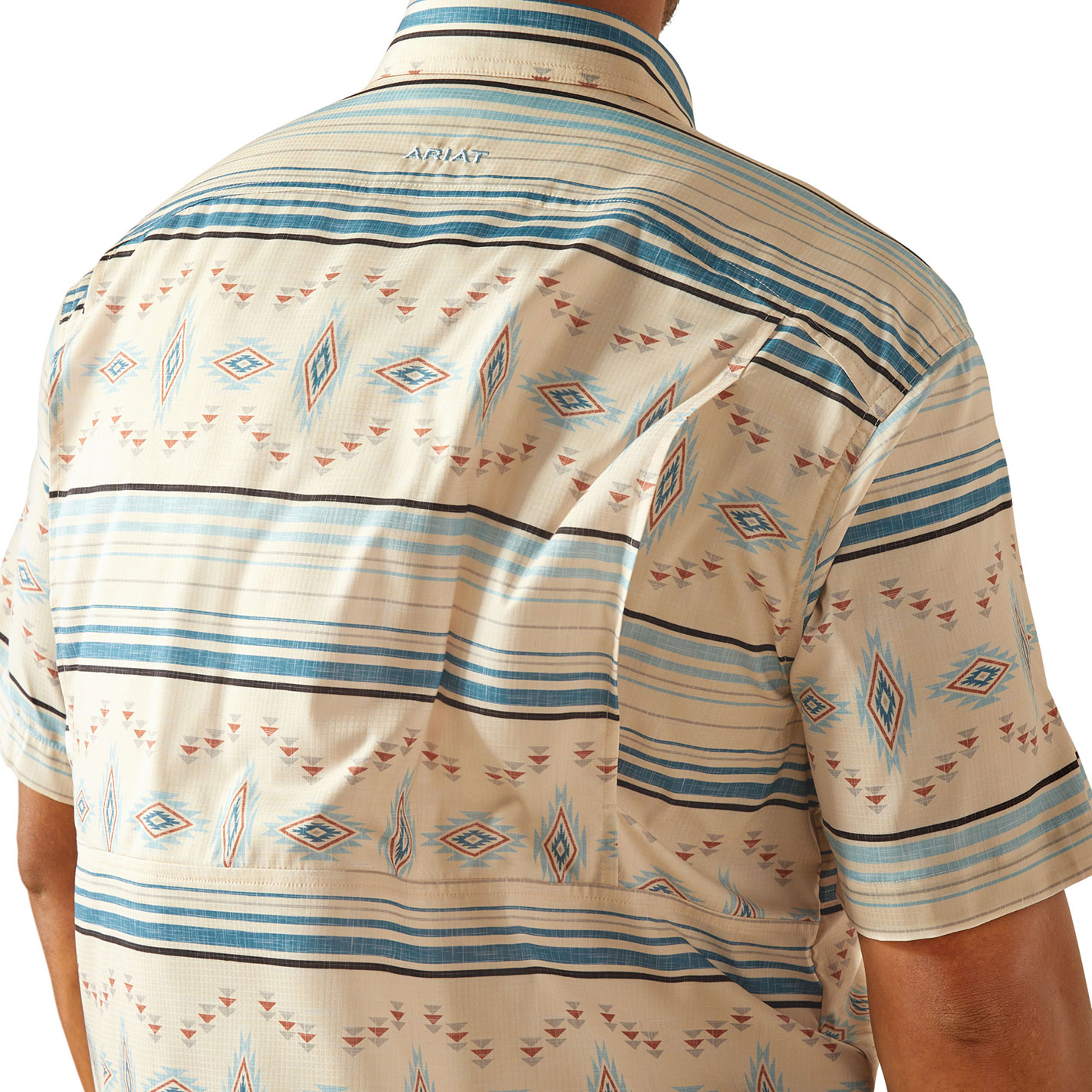 Ariat Men's VentTEK Latte & Aztec Print Shirt - Image 1