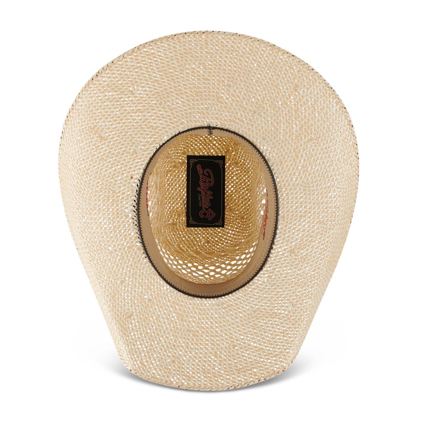 Rafter C Men's Ivory and Tan Twisted Weave Punchy Straw Cowboy Hat - Image 1