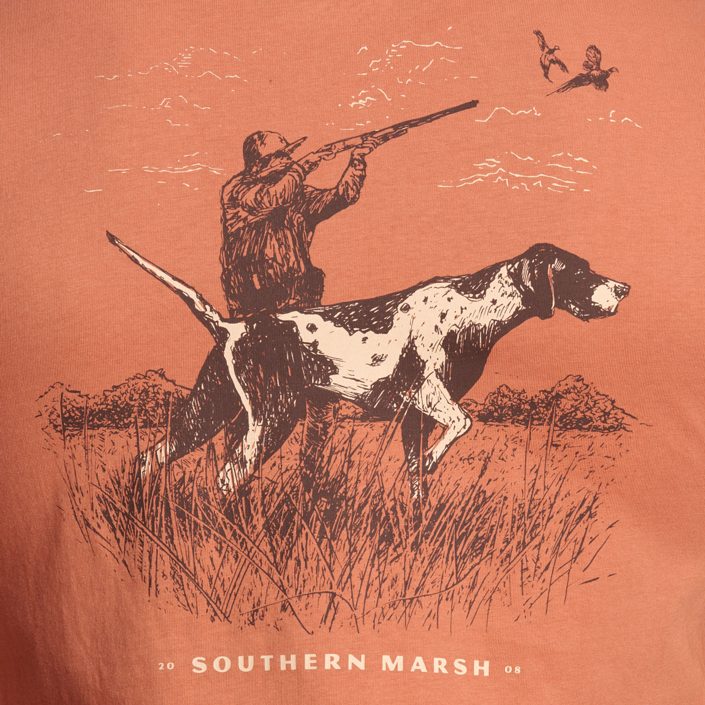 Southern Marsh Men's Burnt Orange Pocket Logo T-Shirt - Image 1