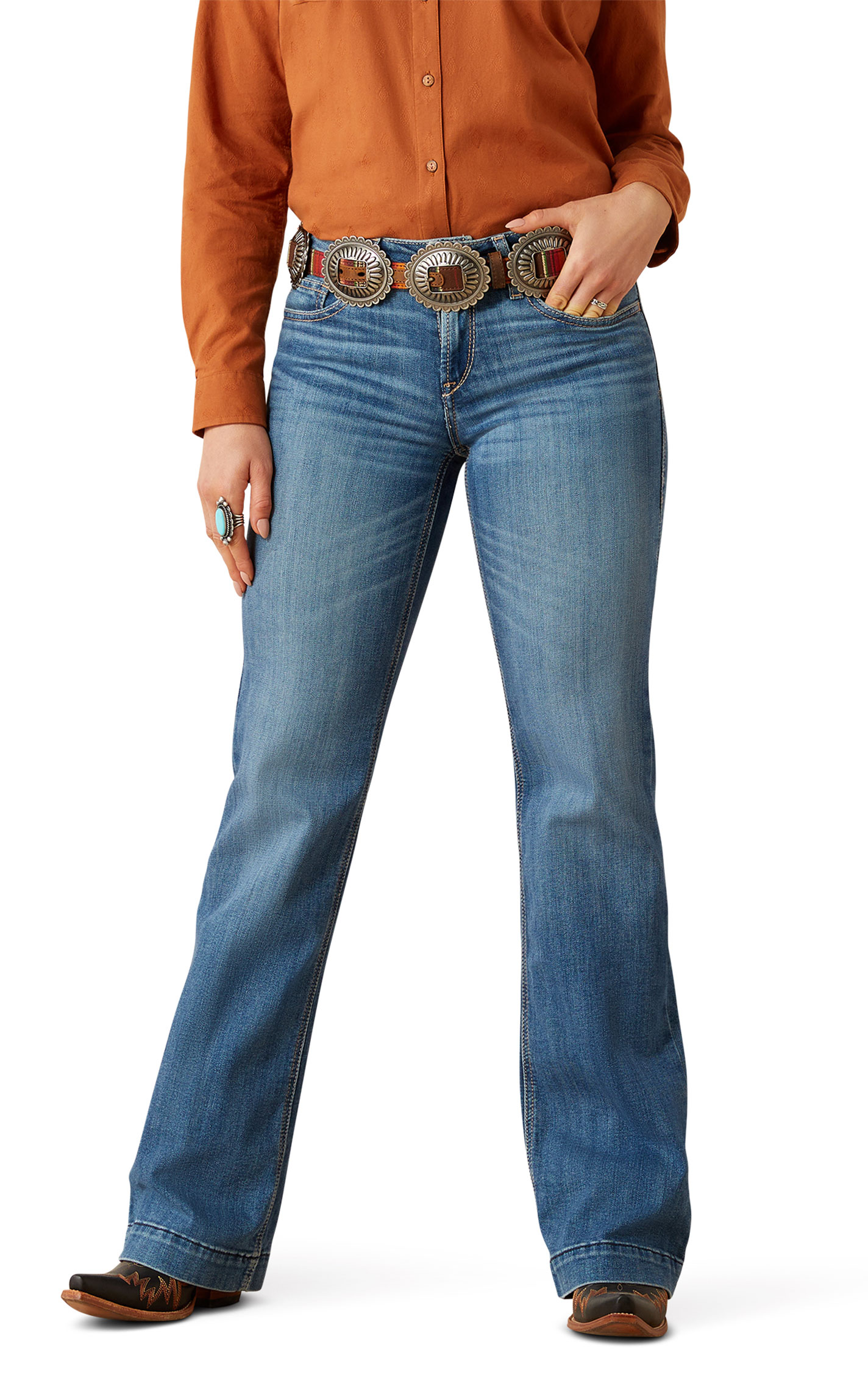 Ariat Women's Perfect Rise Isabelle Albuquerque Wide Leg Trouser Jeans - Image 1