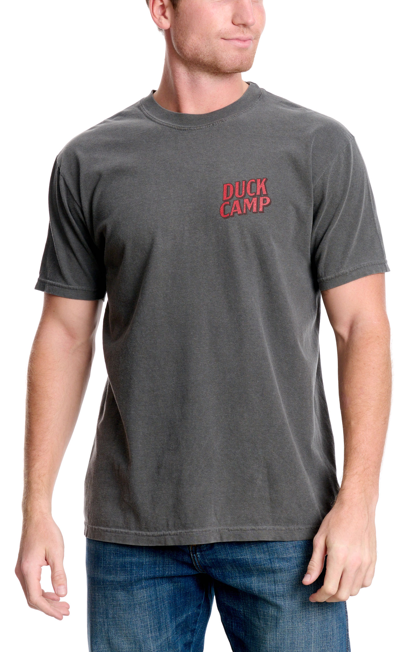 Duck Camp Men's Charcoal Truck Logo Graphic Back T-Shirt - Image 1