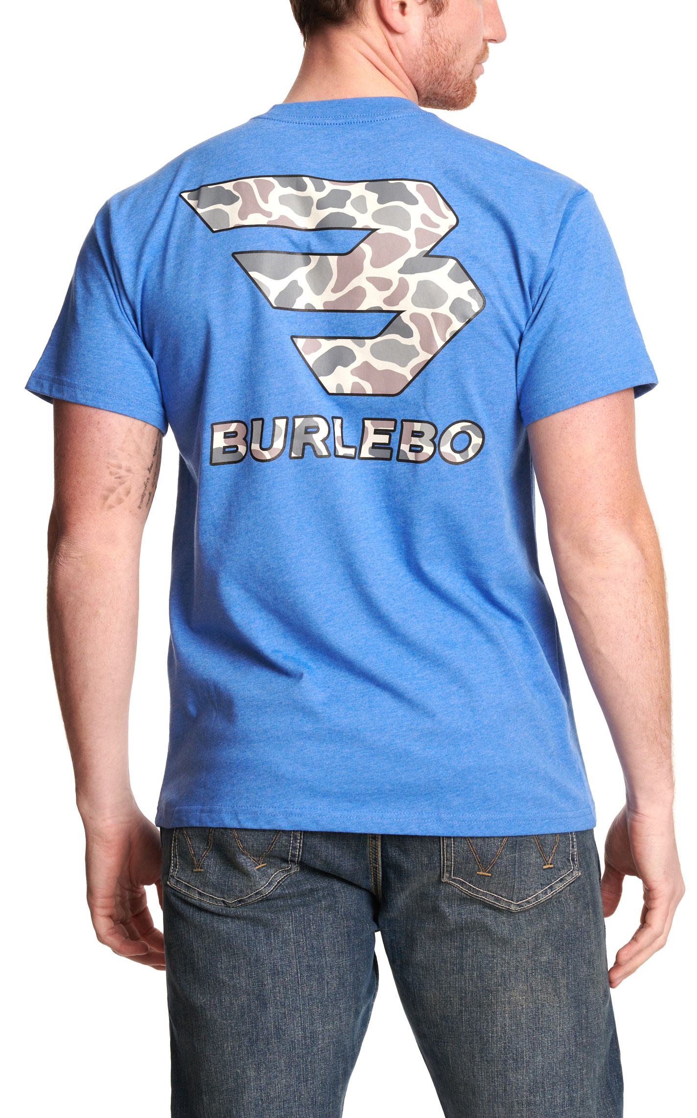 BURLEBO Men's Blue Flying B Camo Graphic T-Shirt - Image 1