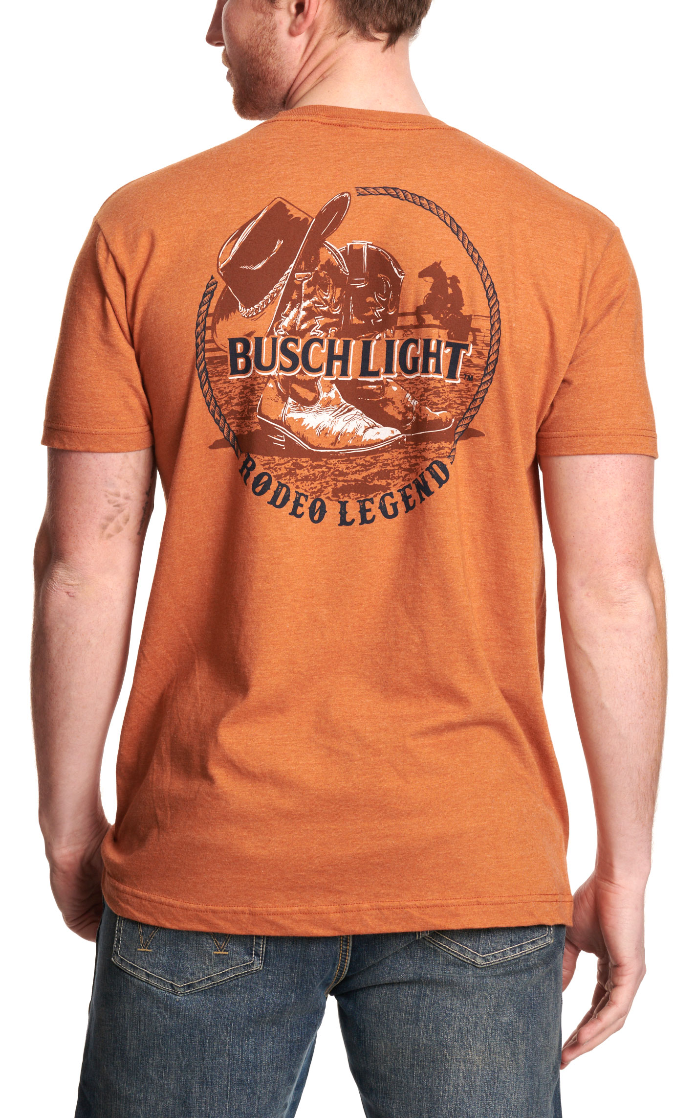 Brew City Men's Tangerine Busch Light Logo T-Shirt - Image 1