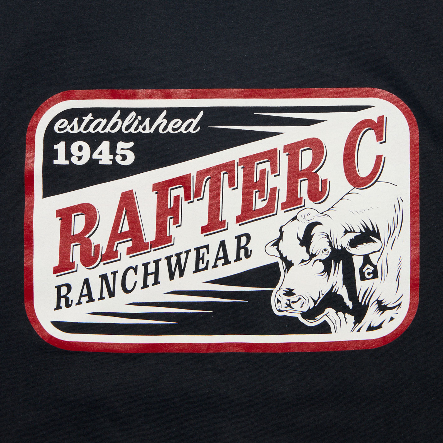 Rafter C Men's Black Logo T-Shirt - Image 2