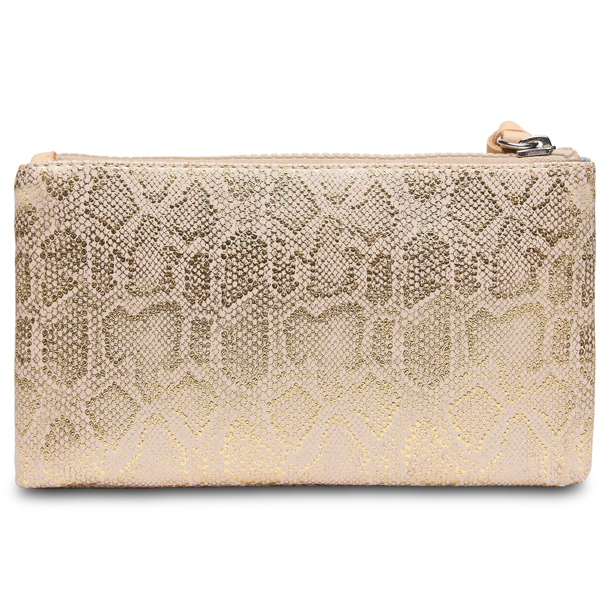 Consuela Leah Metalic Gold Snake Print Slim Wallet - Image 1
