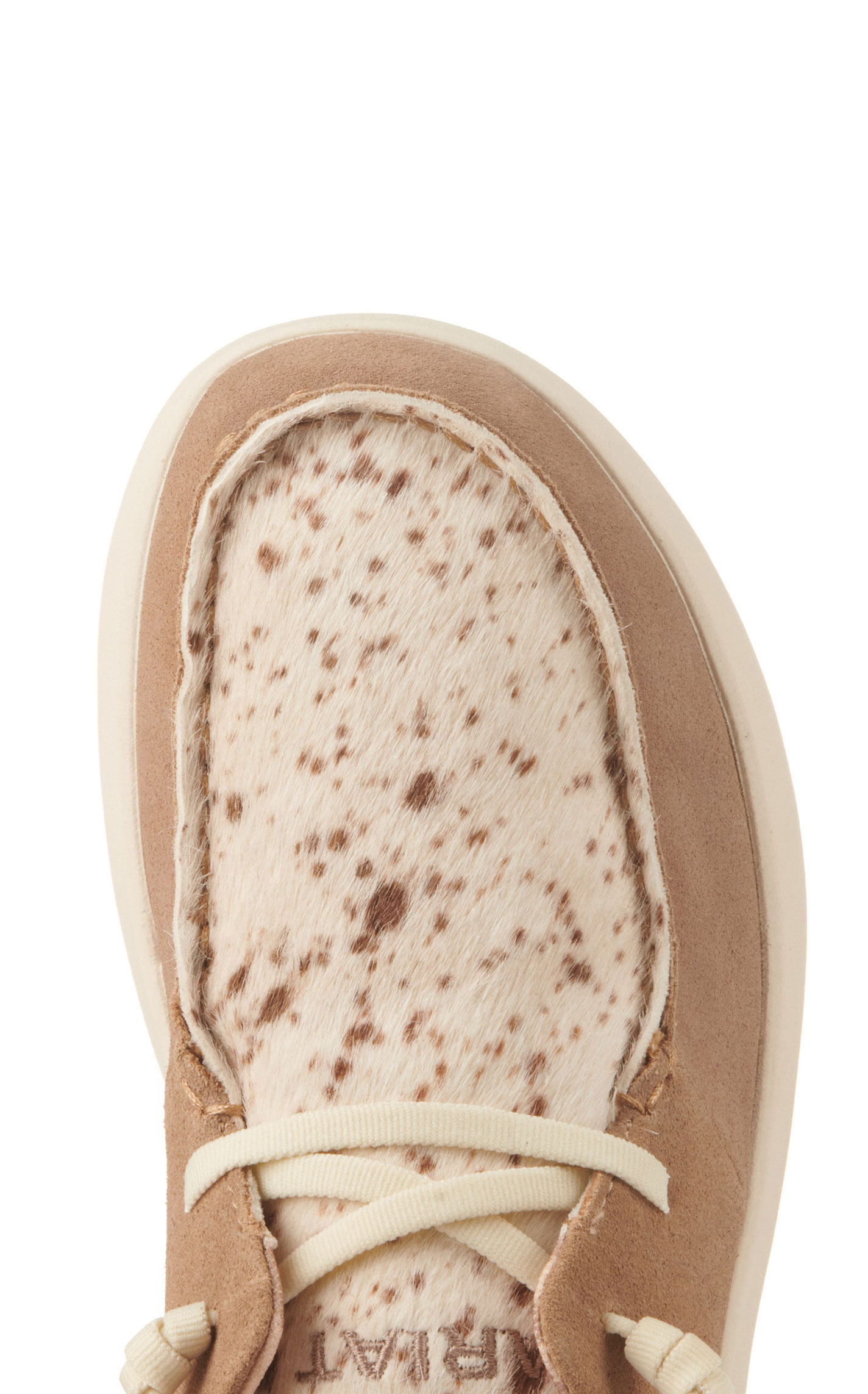 Ariat Women's Hilo Beige Leather and Spotted Hair on Hide Lace Up Casual Shoes - Image 1