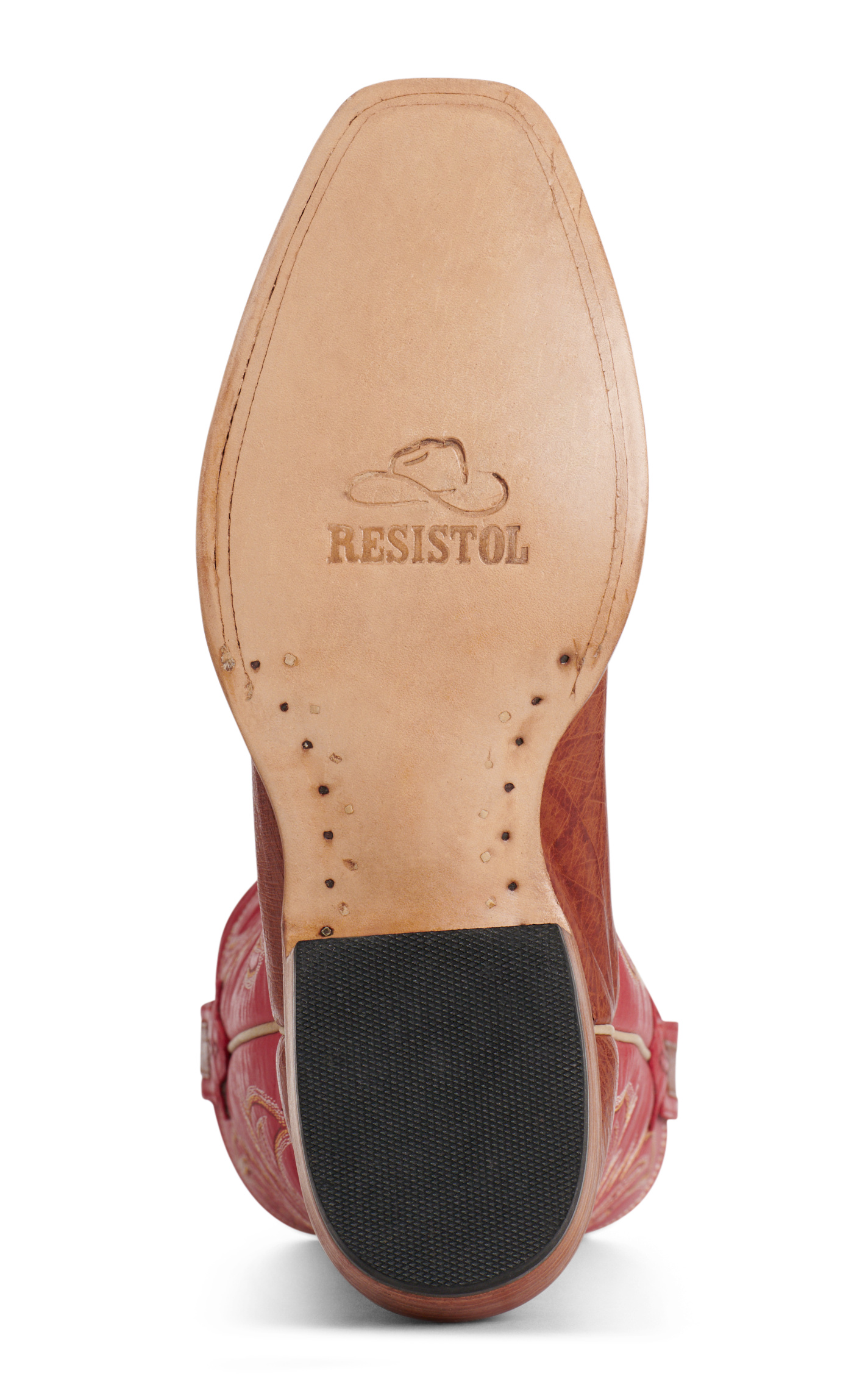 Resistol Men’s Mad Dog Cognac & Red Smooth Quill Ostrich Cutter Toe Cowboy Boots - Image 1
