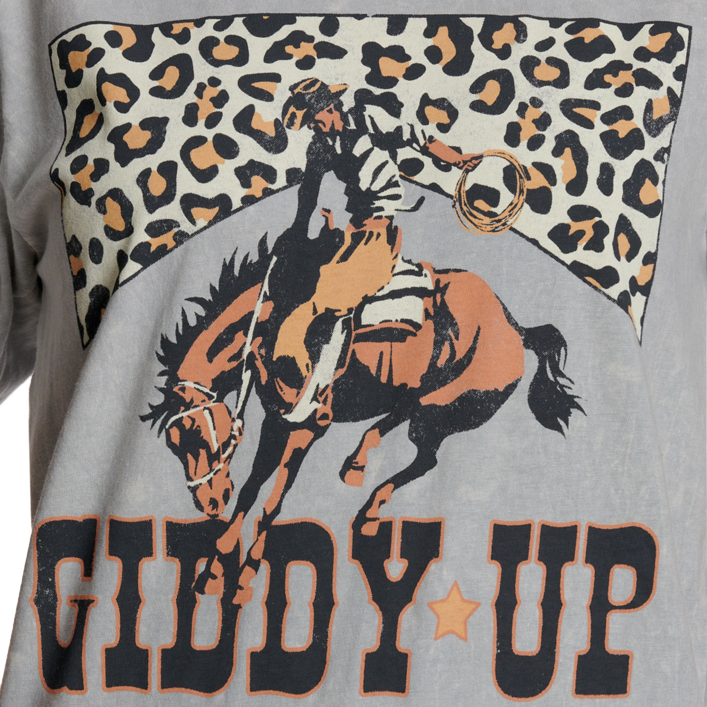 Lotus Fashion Women's Light Gray Giddy-Up Graphic T-Shirt - Image 3