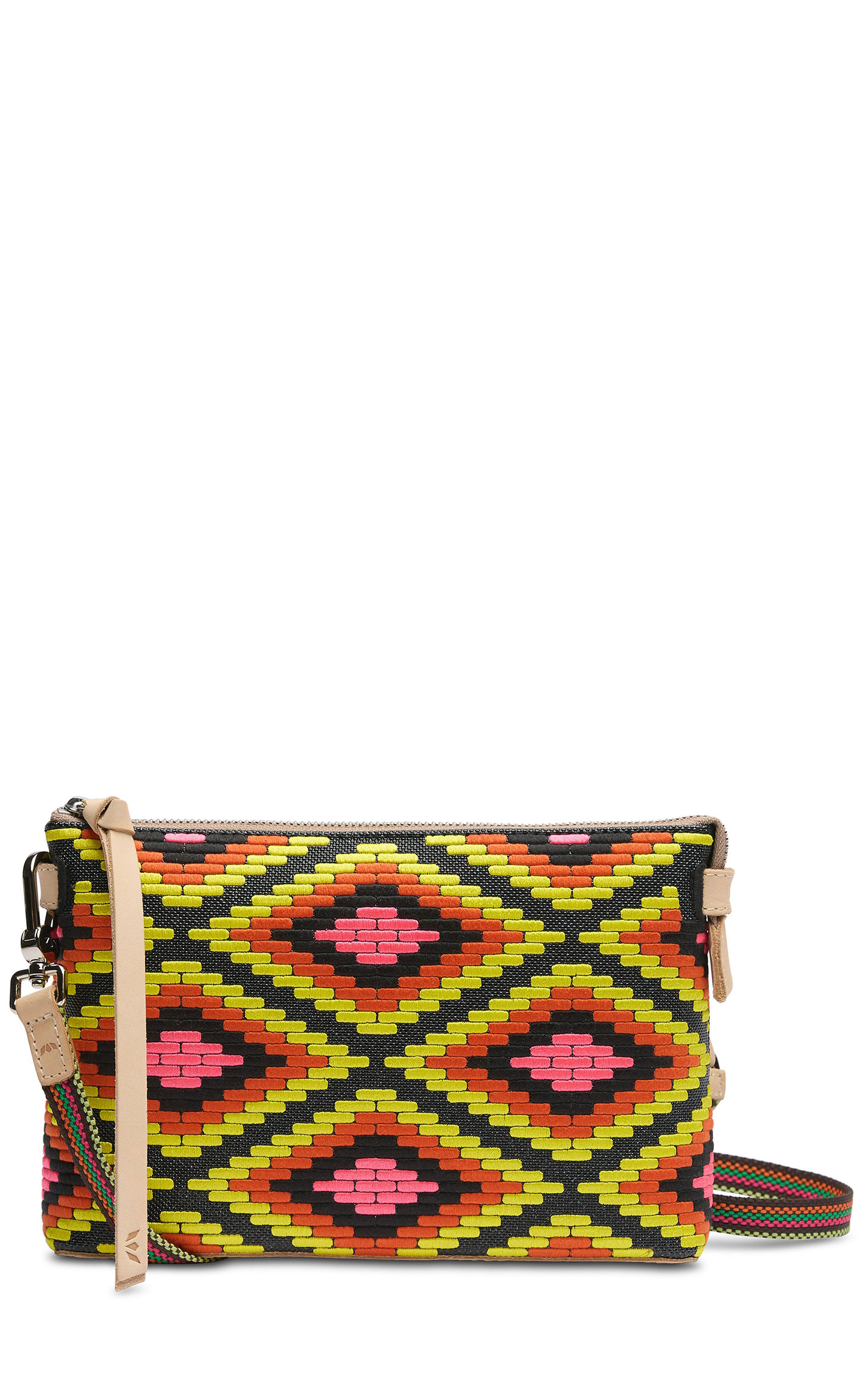 Consuela Rae Bright Color Embroidered Diamond Midtown Crossbody Bag - Image 1