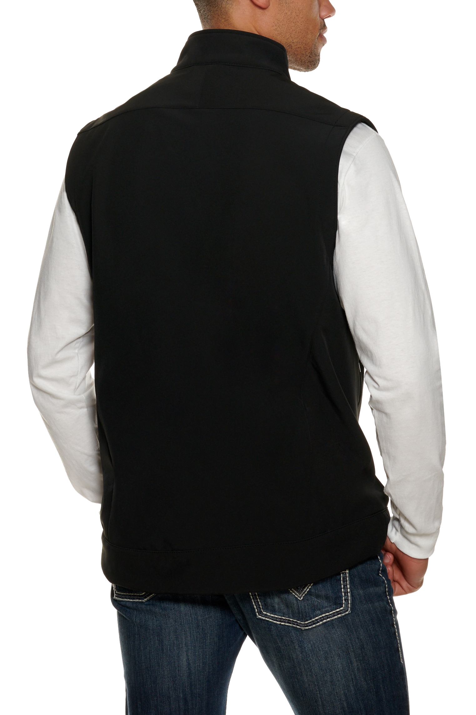 Cinch Men's Black & Gray Logo Concealed Carry Bonded Vest - Image 1