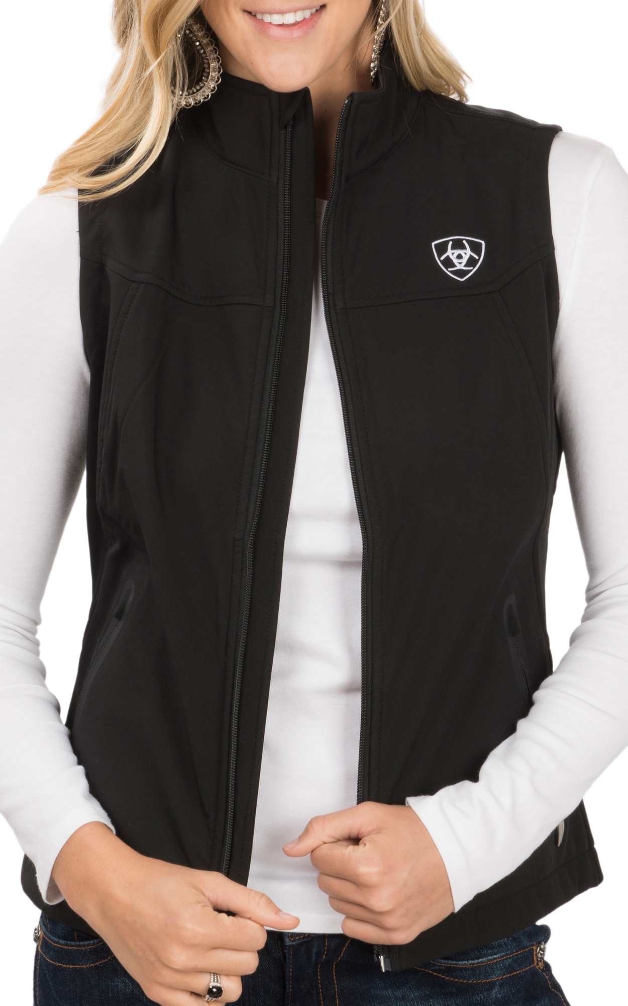 Ariat Women's Black Team Logo Softshell Vest - Image 1