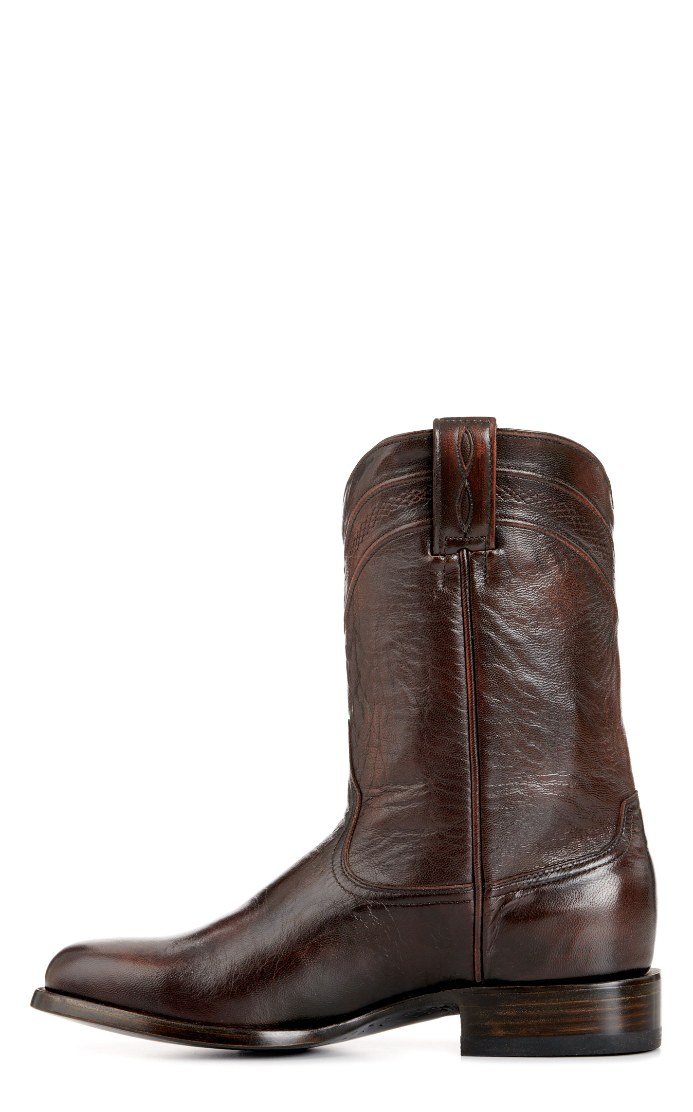 JRC & Sons Men's Kingston Brush Off Goat Leather Round Toe Roper Boot in Chocolate - Image 1