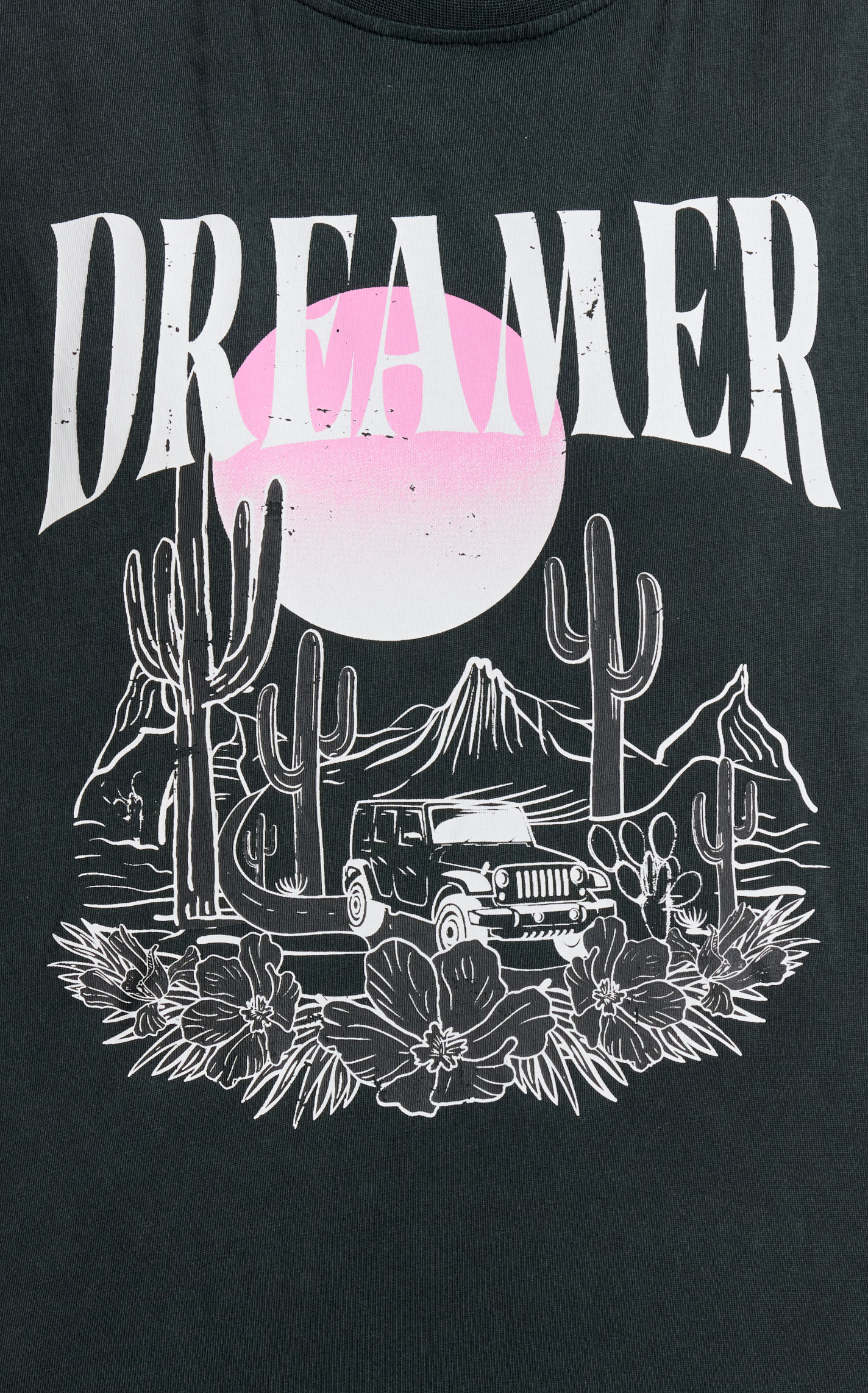 Jadelynn Brooke Women's Black & Pink Dreamer Desert Jeep T-Shirt - Image 1