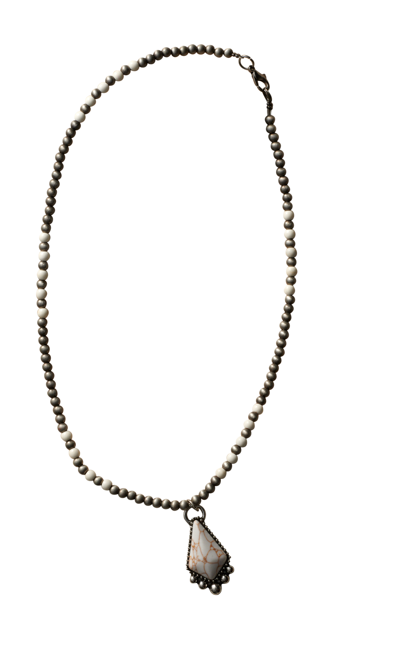 Rockin C Navajo Pearls & Diamond White Stone Pendant Necklace - Image 1