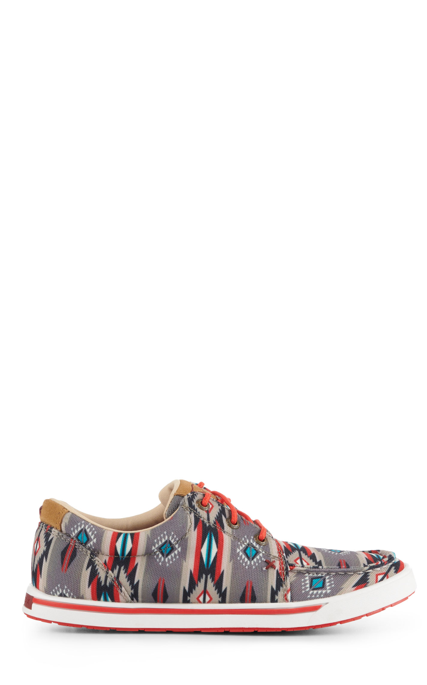 Twisted X Women's Kicks Red and Gray Aztec Print Lace Up Casual Shoes - Image 1