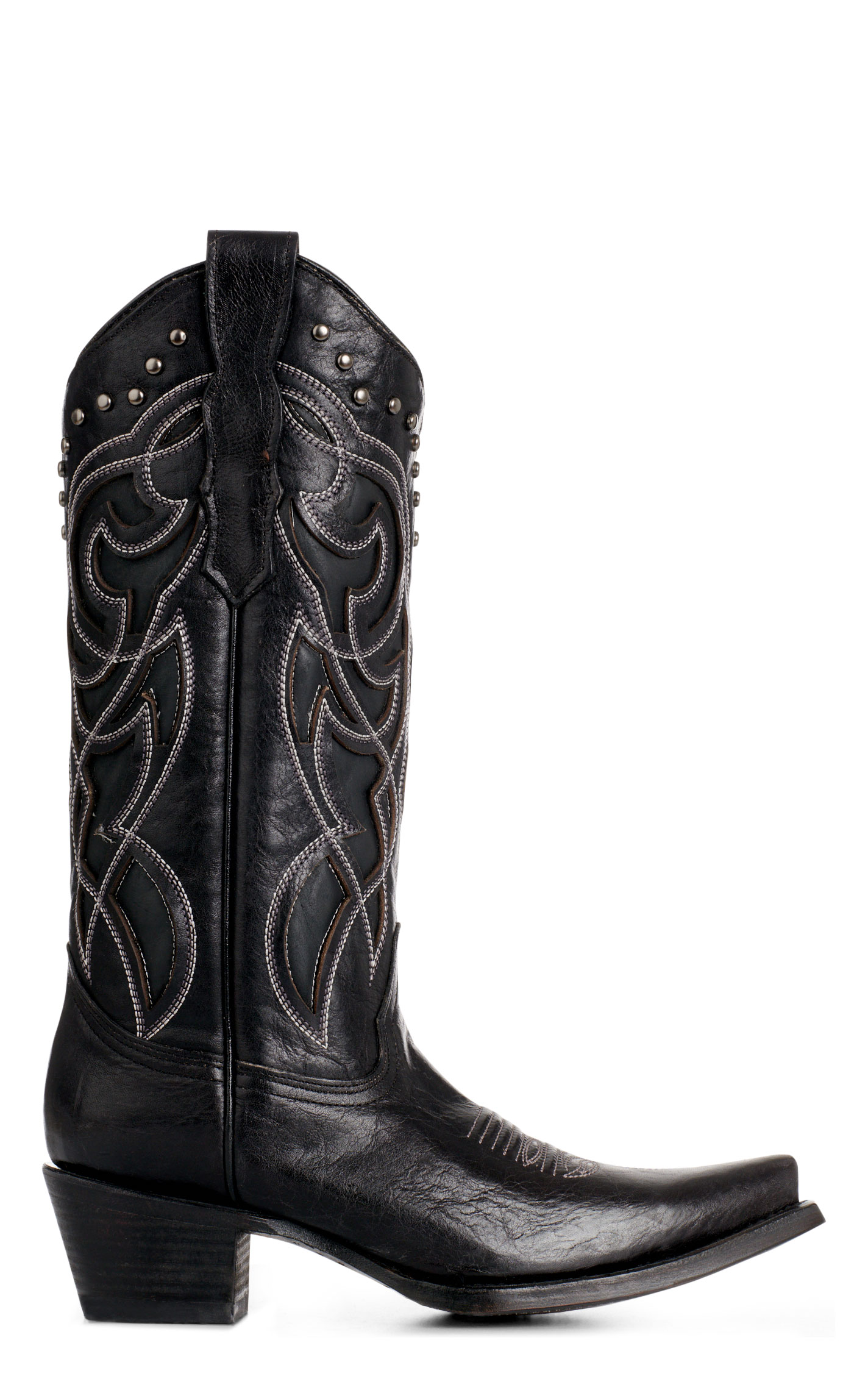 Circle G By Corral Women's Black Stitched & Inlay Snip Toe Cowboy Boots - Image 1