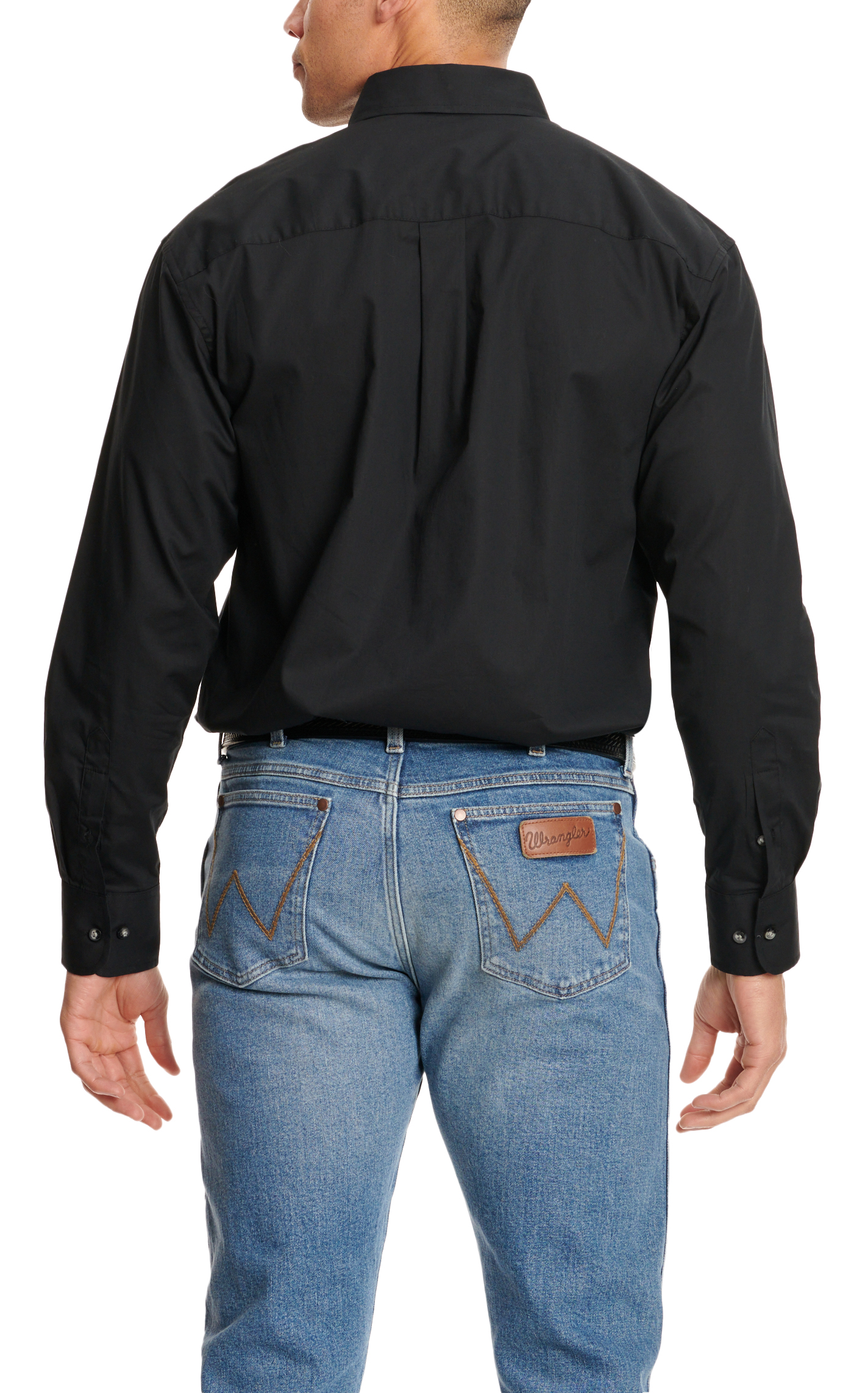 Wrangler Men's George Strait Collection Black Stretch Western Shirt - Big & Tall - Image 1