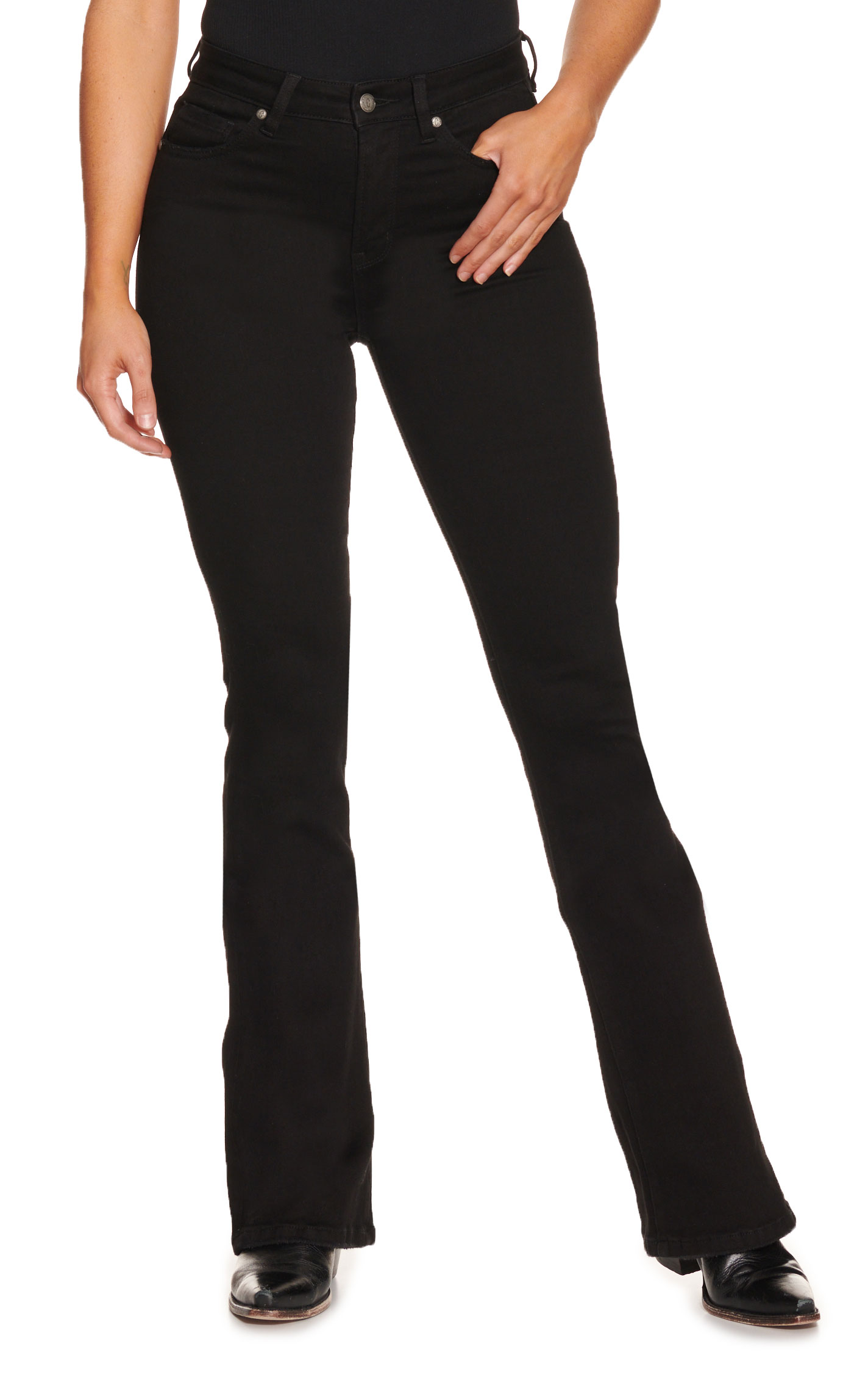Rockin' C Women's Black High Rise Flare Leg Jeans - Image 1