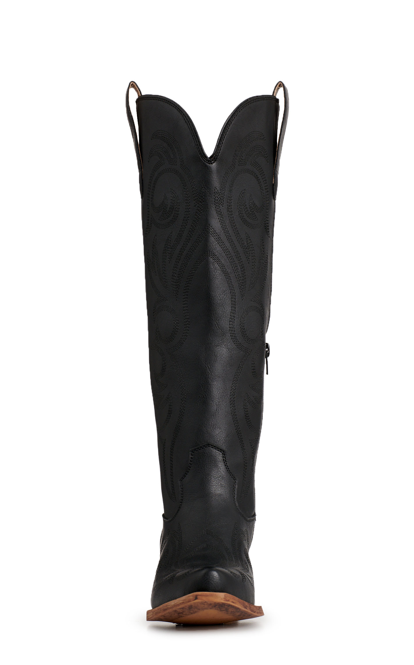 Roper Women's Black Faux Leather Scroll Snip Toe Cowboy Boots - Image 1