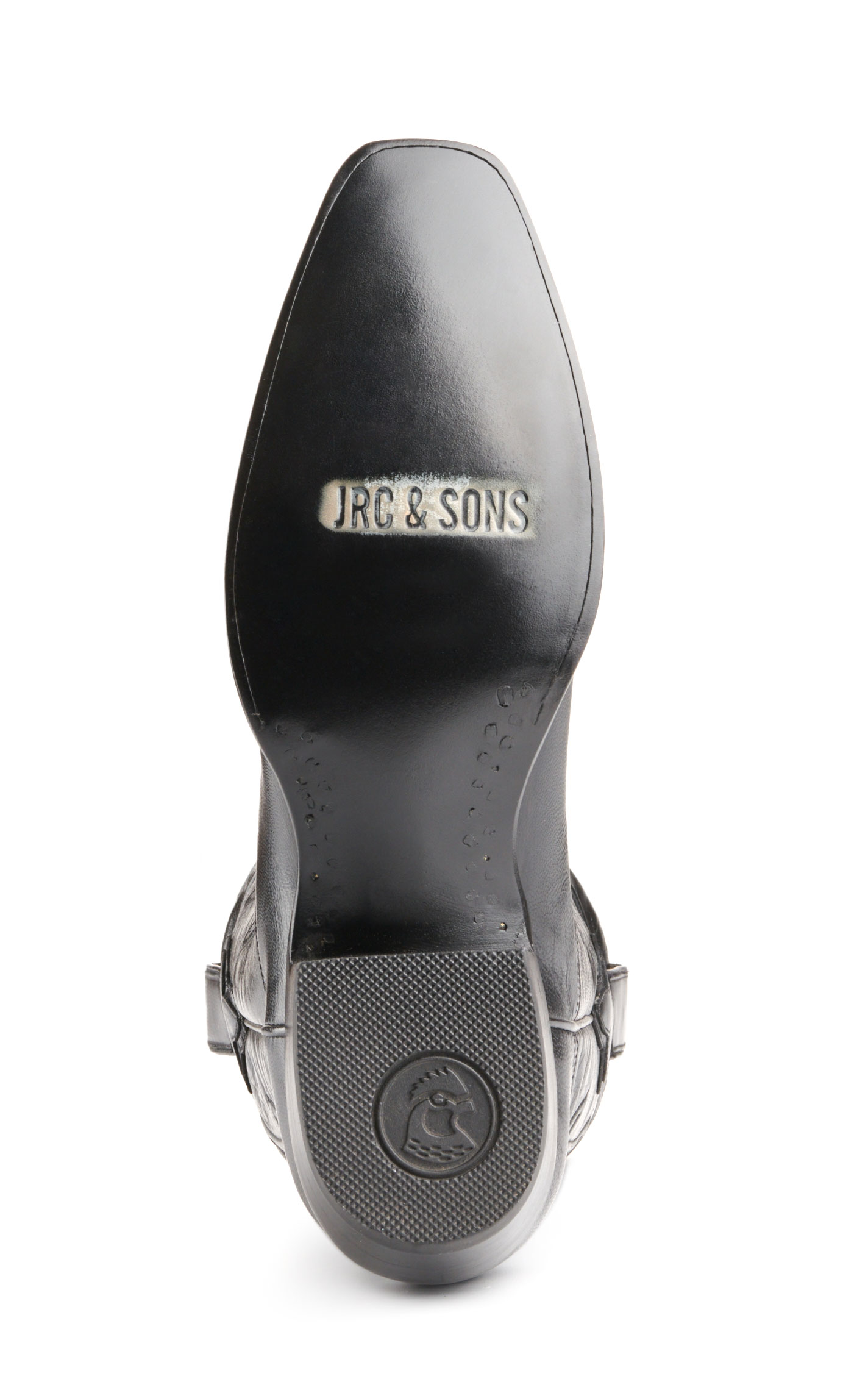 JRC & Sons Men's Wyatt Domingo Goat Punchy Square Toe Cowboy Boot in Black - Image 1