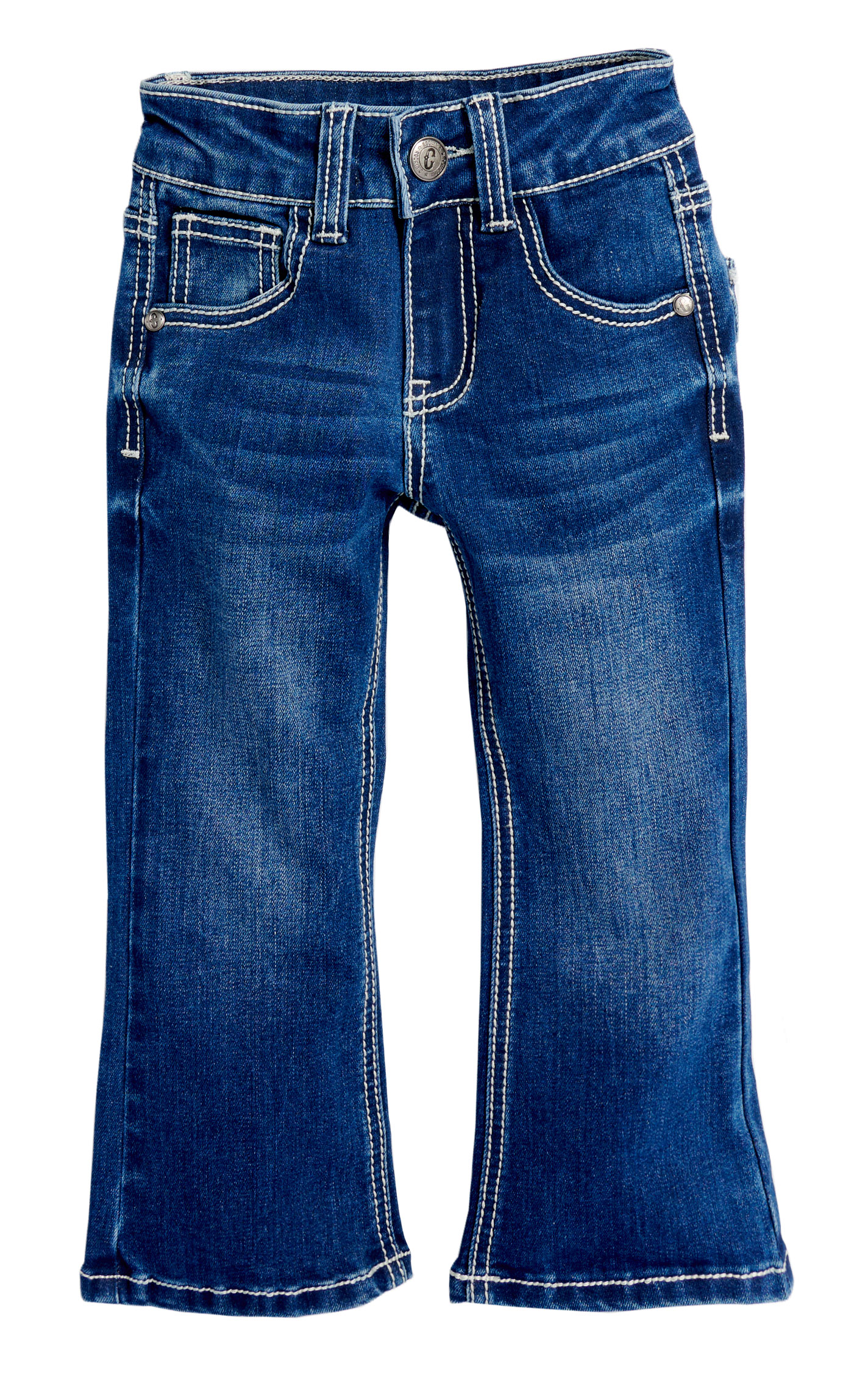 Rockin C Toddler Girl's Dark Wash Scrolling Embroidered Jeans  - Image 1