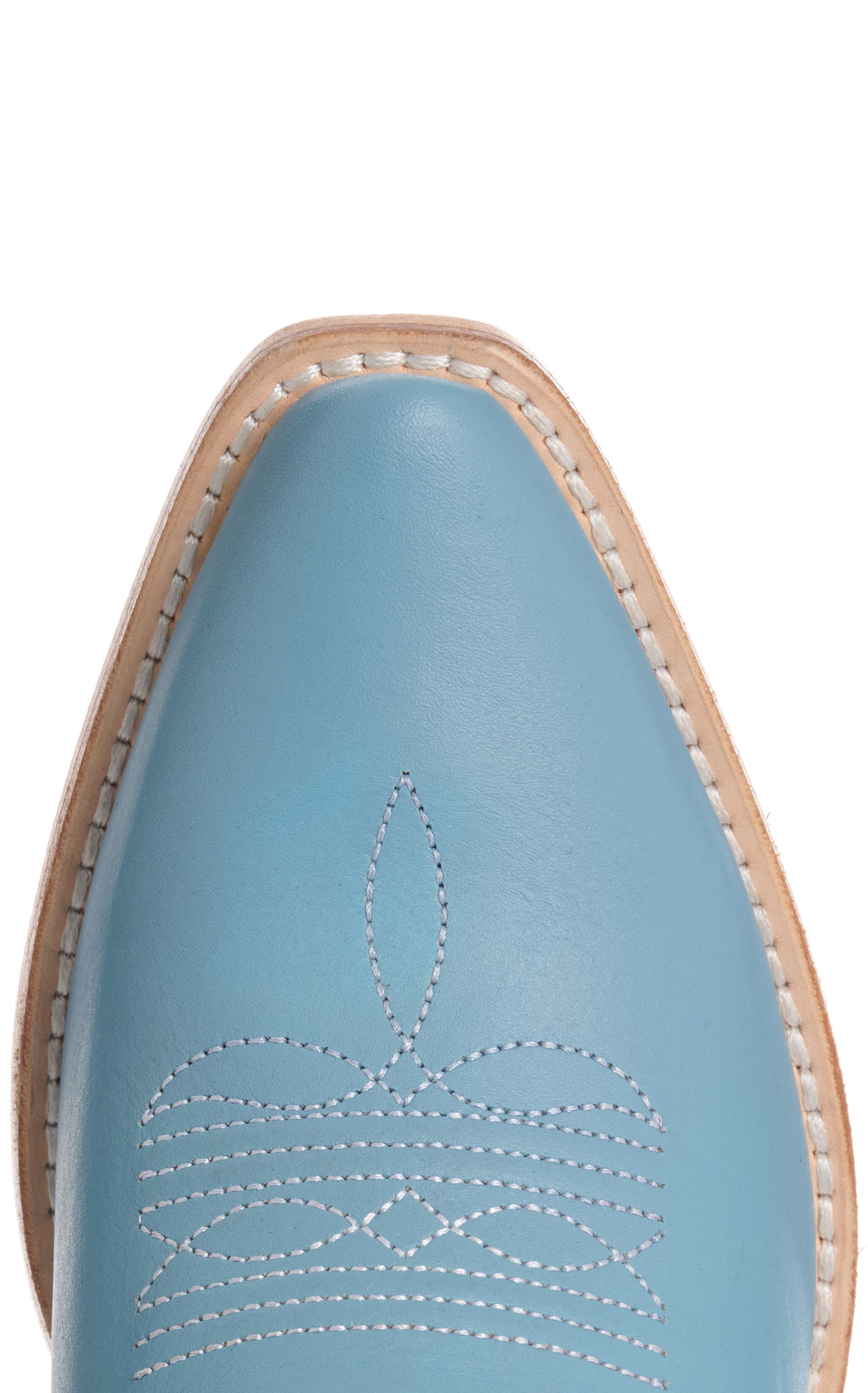 Rockin' C Women's Light Blue & White Inlay Leather Snip Toe Cowboy Boots - Image 1