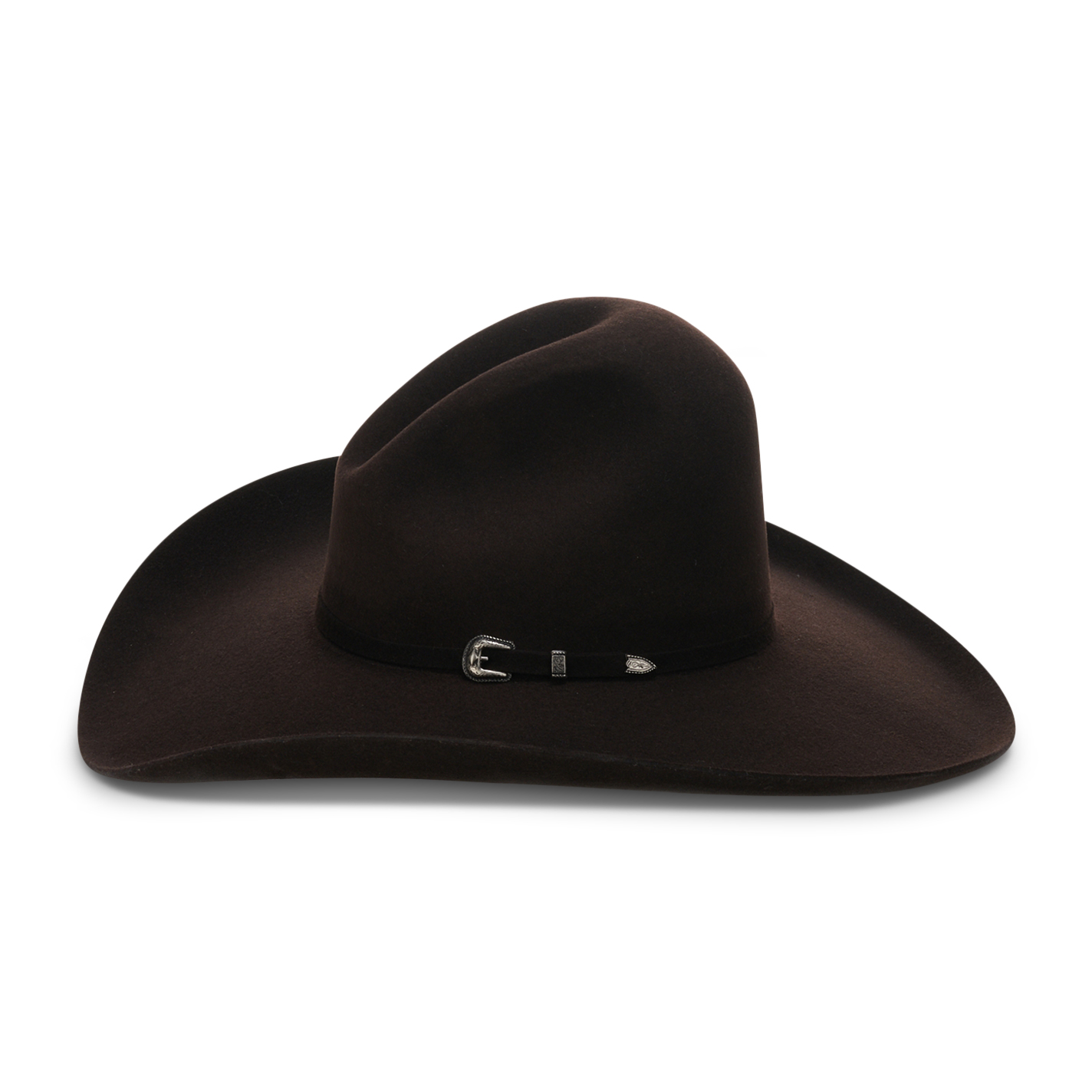 Cavender's 3X Chocolate Brown Self Band Gus Crown Wool Cowboy Hat - Image 1