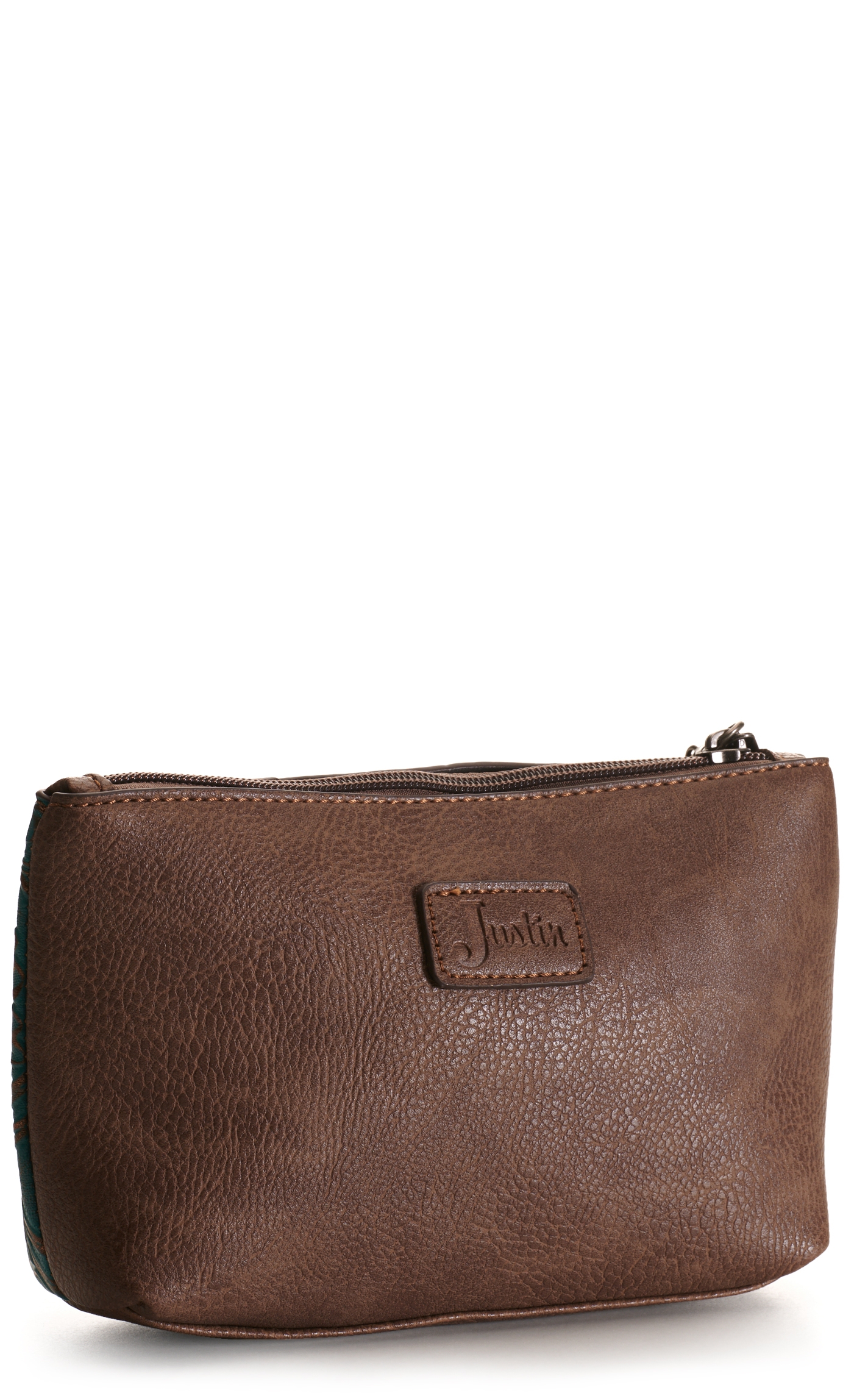 Justin Brown and Tooled Turquoise Essentials Cosmetics Bag / Wristlet - Image 1