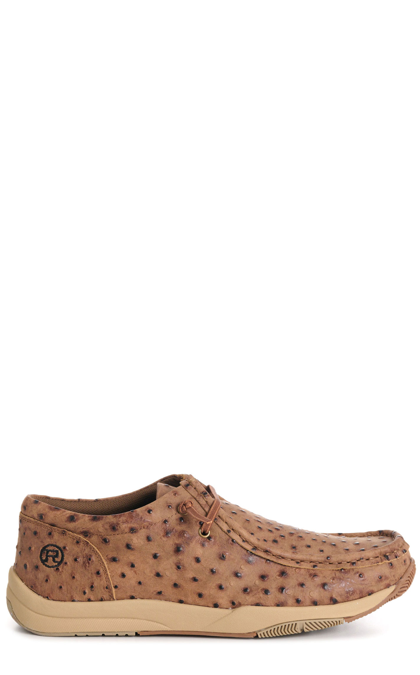 Roper Men's Clearcut Tan Ostrich Print Moc Toe Casual Shoes - Image 5