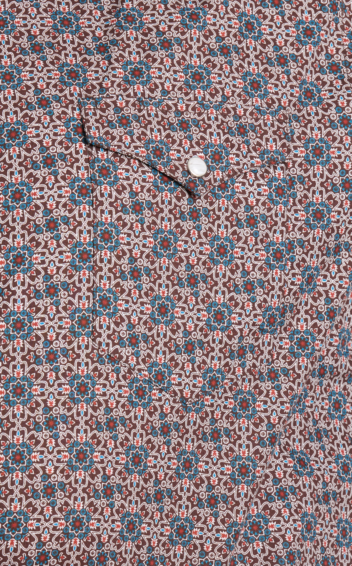 Panhandle Men's Burgundy & Blue Print Western Shirt - Image 1