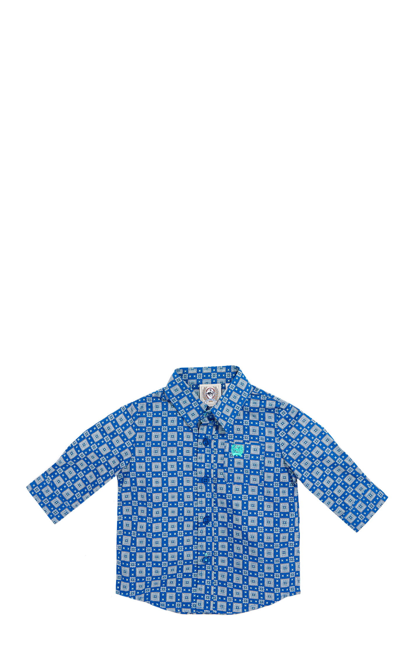 Cinch Infant Boy's Royal Blue Geo Print Western Shirt - Image 1