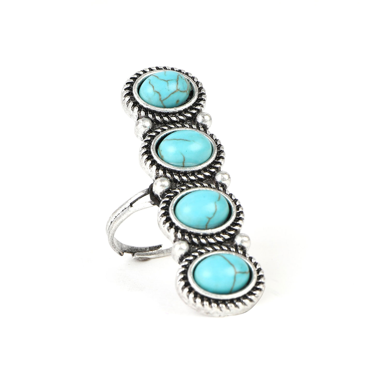 Cowgirl Confetti Silver & Turquoise Carry On Ring - Image 1