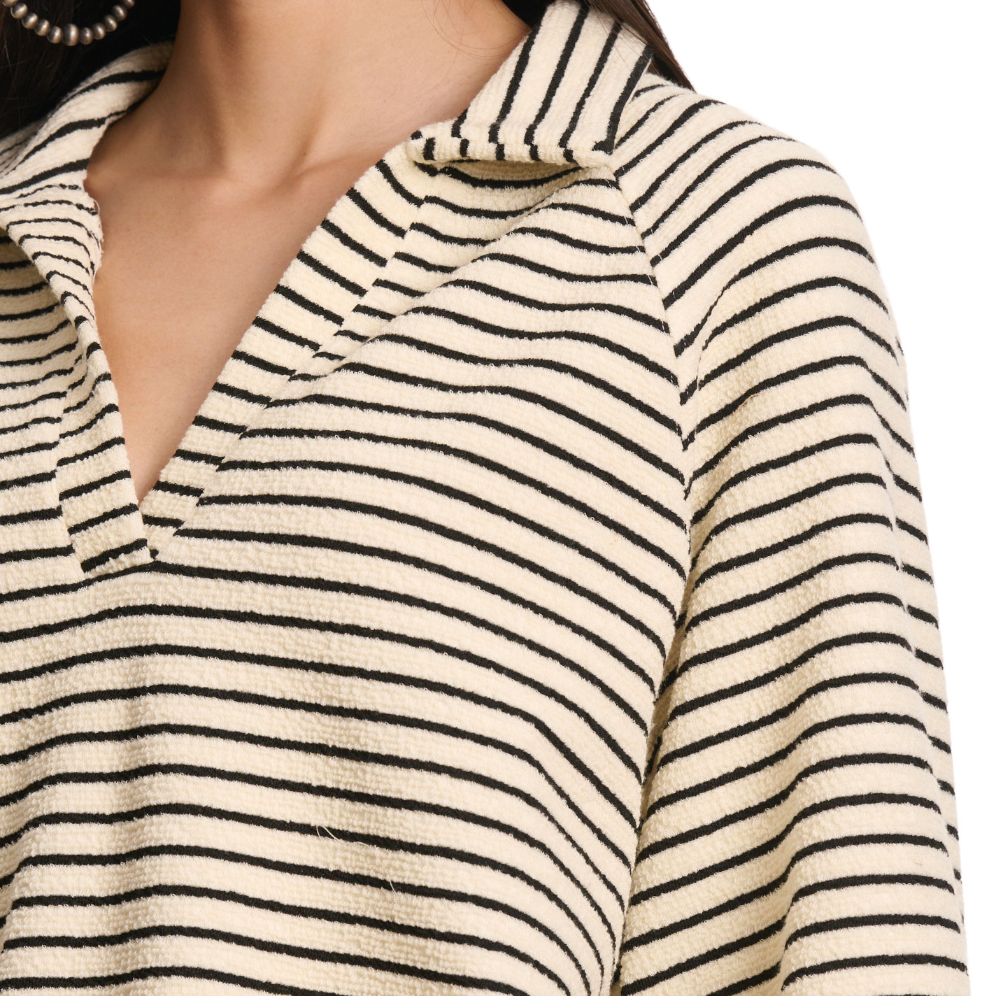 HYFVE Women's Black & White Stripe Pullover - Image 1