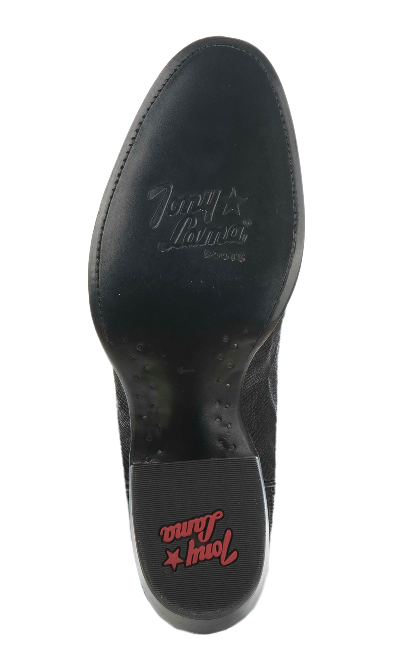 Tony Lama Men's Black Lizard R-Toe Exotic Cowboy Boots - Image 1