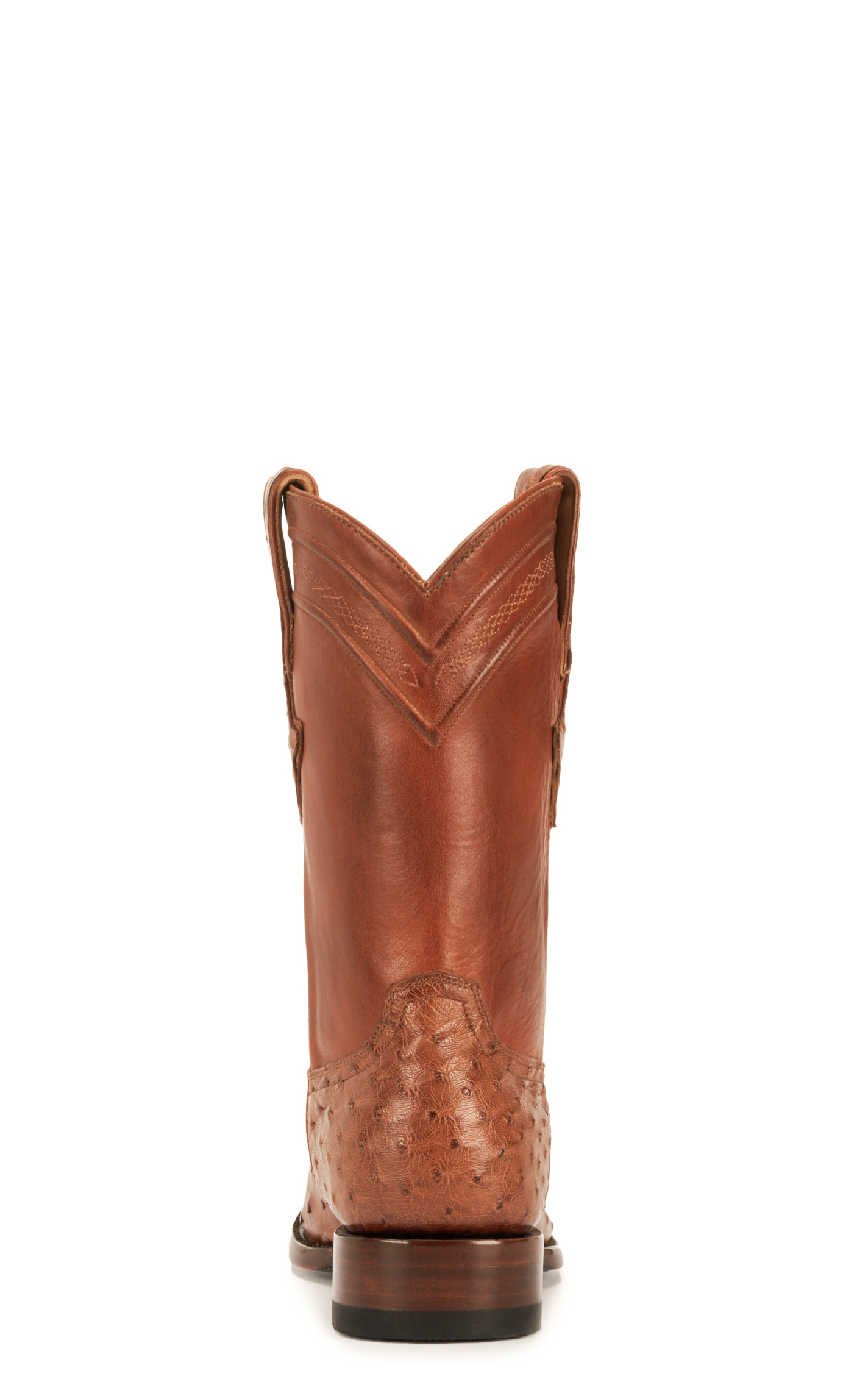 JRC & Sons Men's Miguel Full Quill Ostrich Round Toe Exotic Roper Boot in Peanut Brittle - Image 1