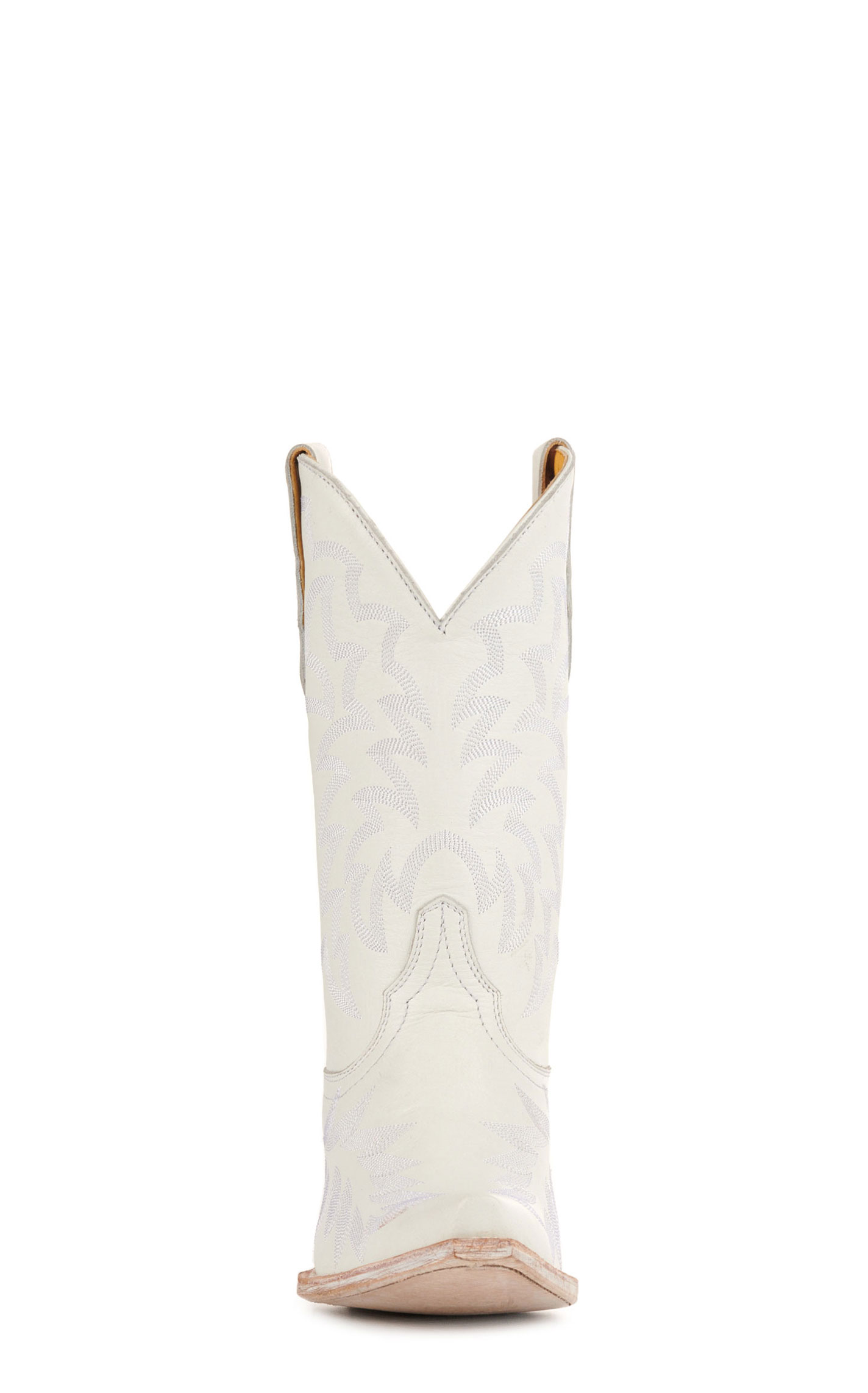 Cavender’s Women’s Leather White Snip Toe Cowboy Boots  - Image 1