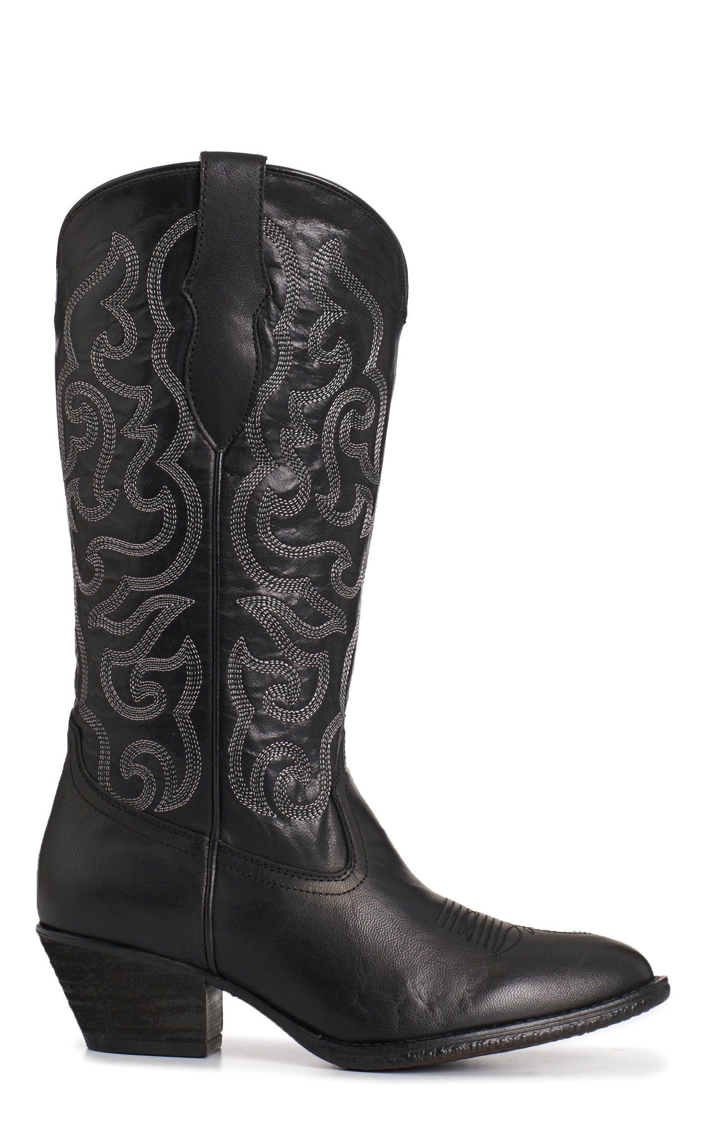Rockin' C Women's Black Classic Stitch Round Toe Cowboy Boots - Image 1