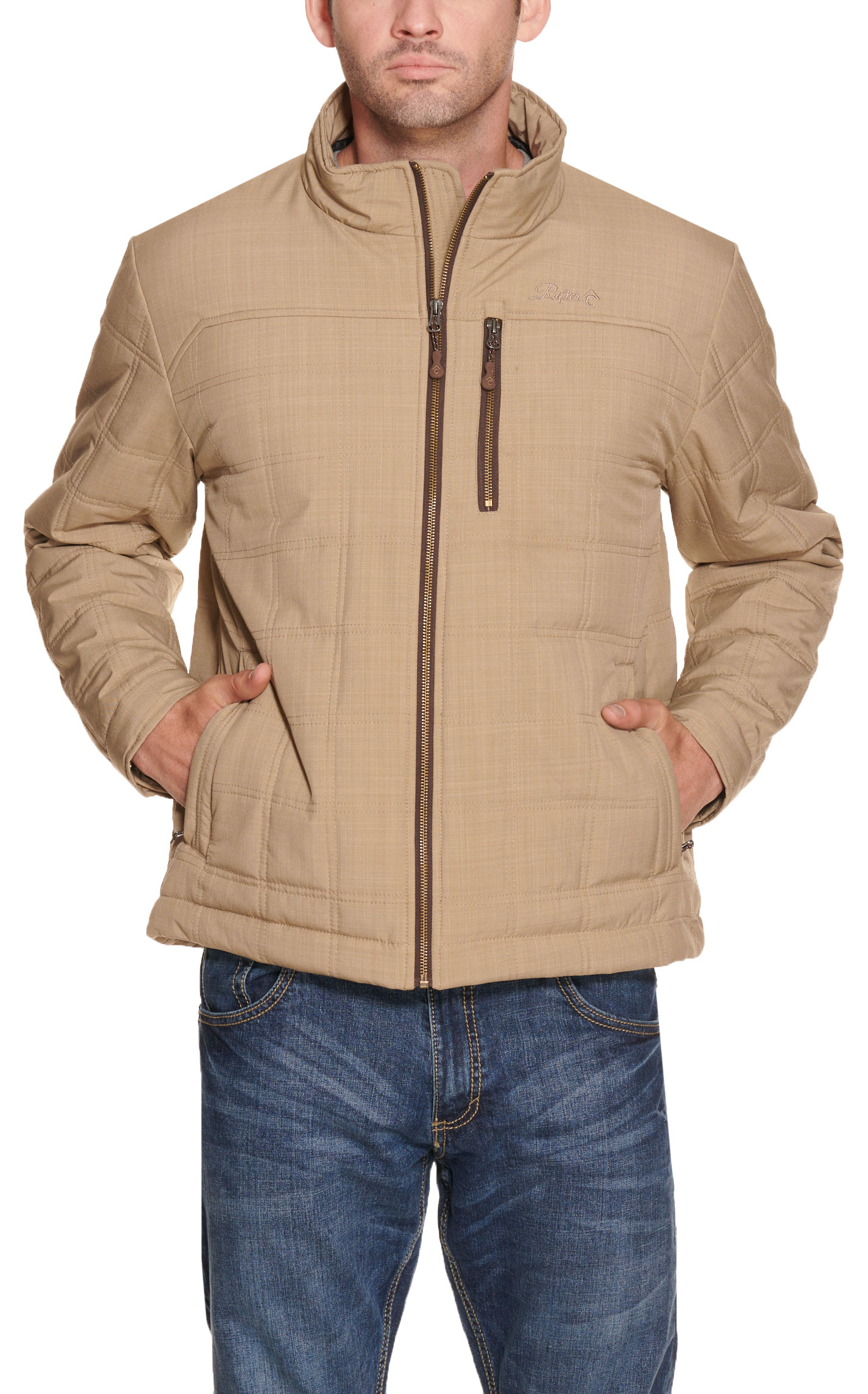 Rafter C Men's Tan Quilted Puff Concealed Carry Jacket - Image 1