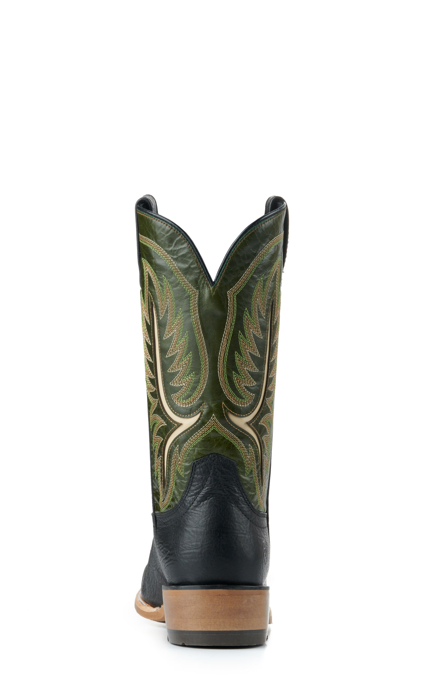 Ariat Men's Stadtler Black and Dark Lime TekStep Square Toe Cowboy Boots - Image 1