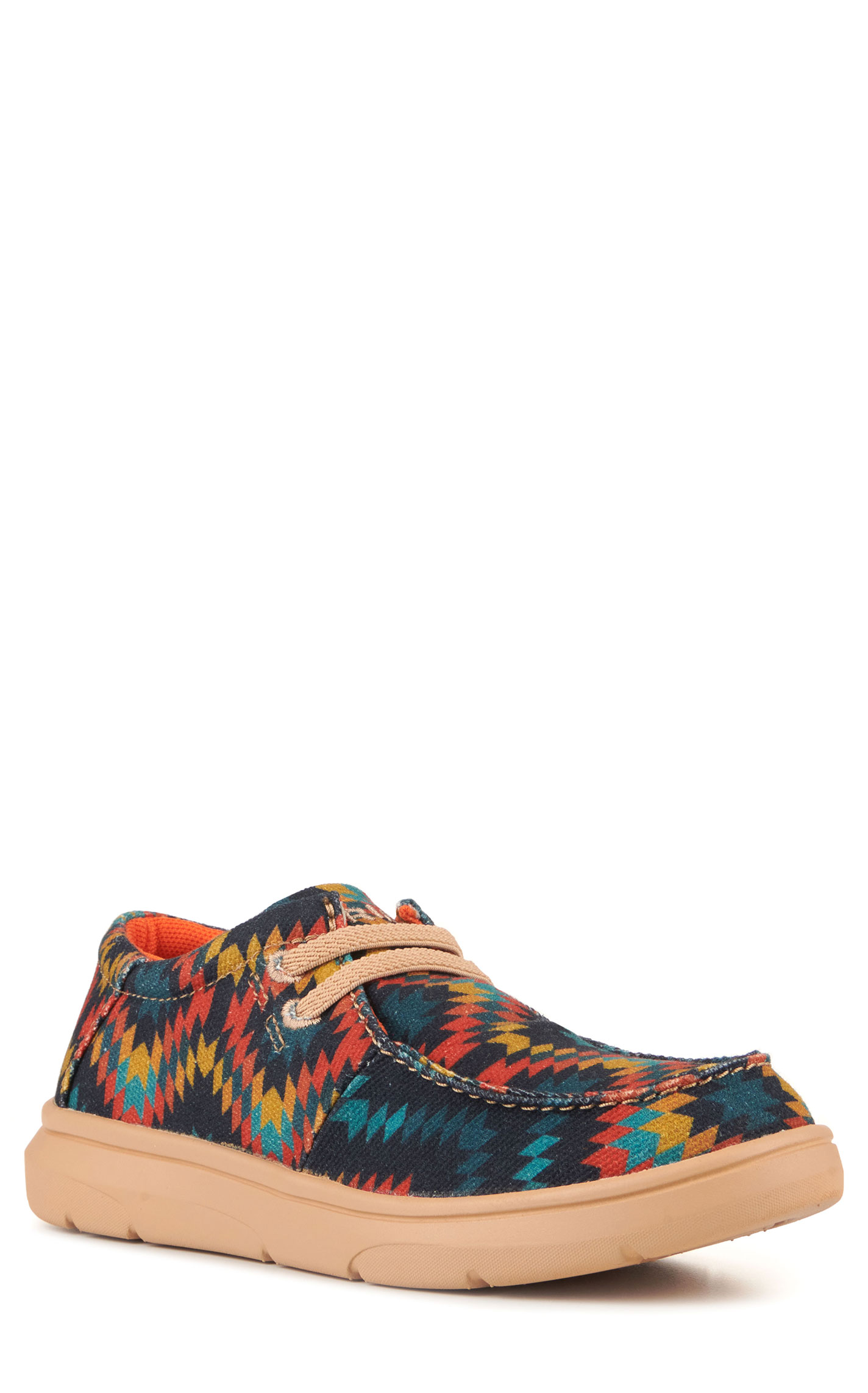 Ariat Youth Hilo Blue Aztec Canvas Lace Up Casual Shoes - Image 1