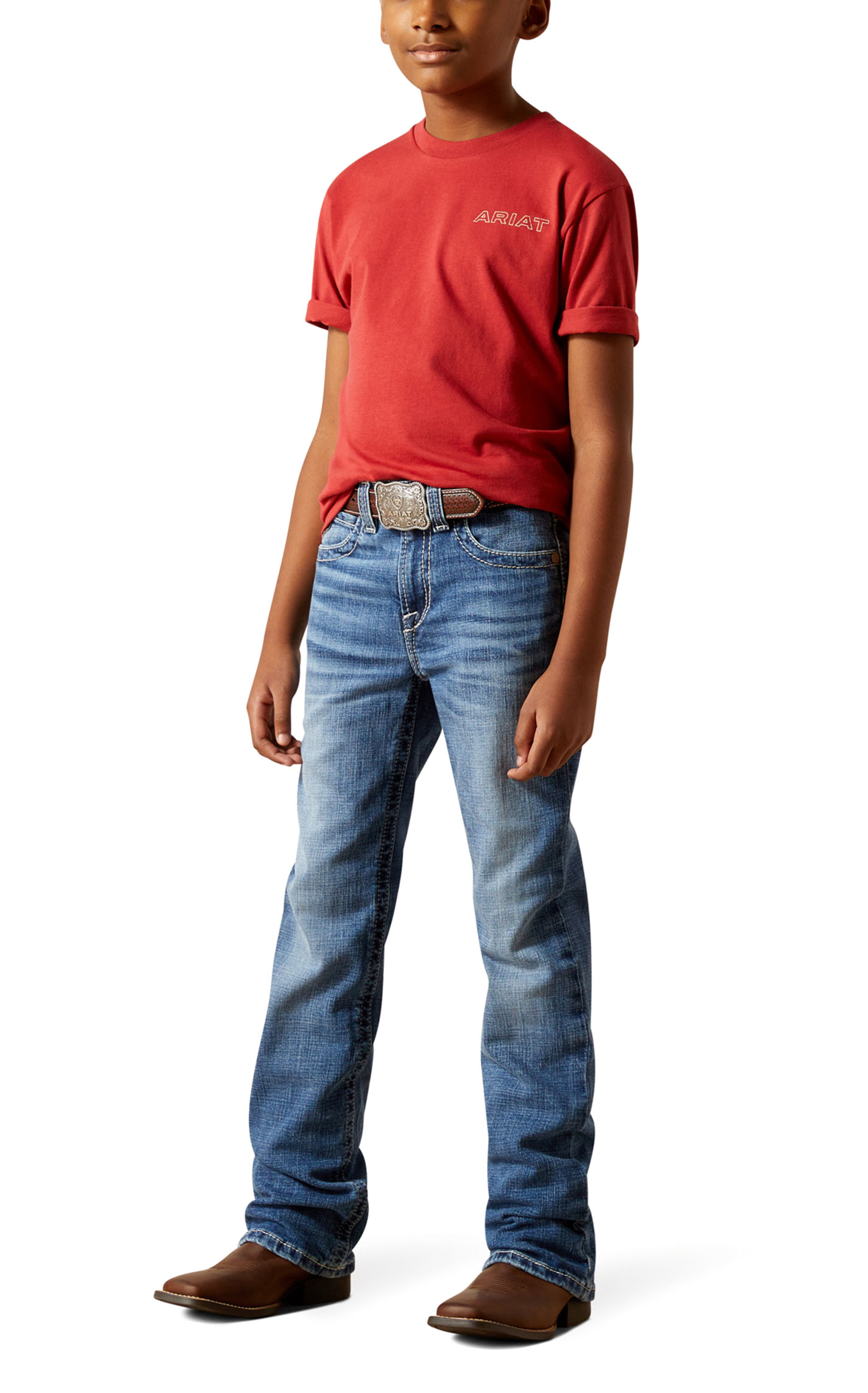 Ariat Boy's B4 Cory Relaxed Fit Bootcut Jeans - Image 1