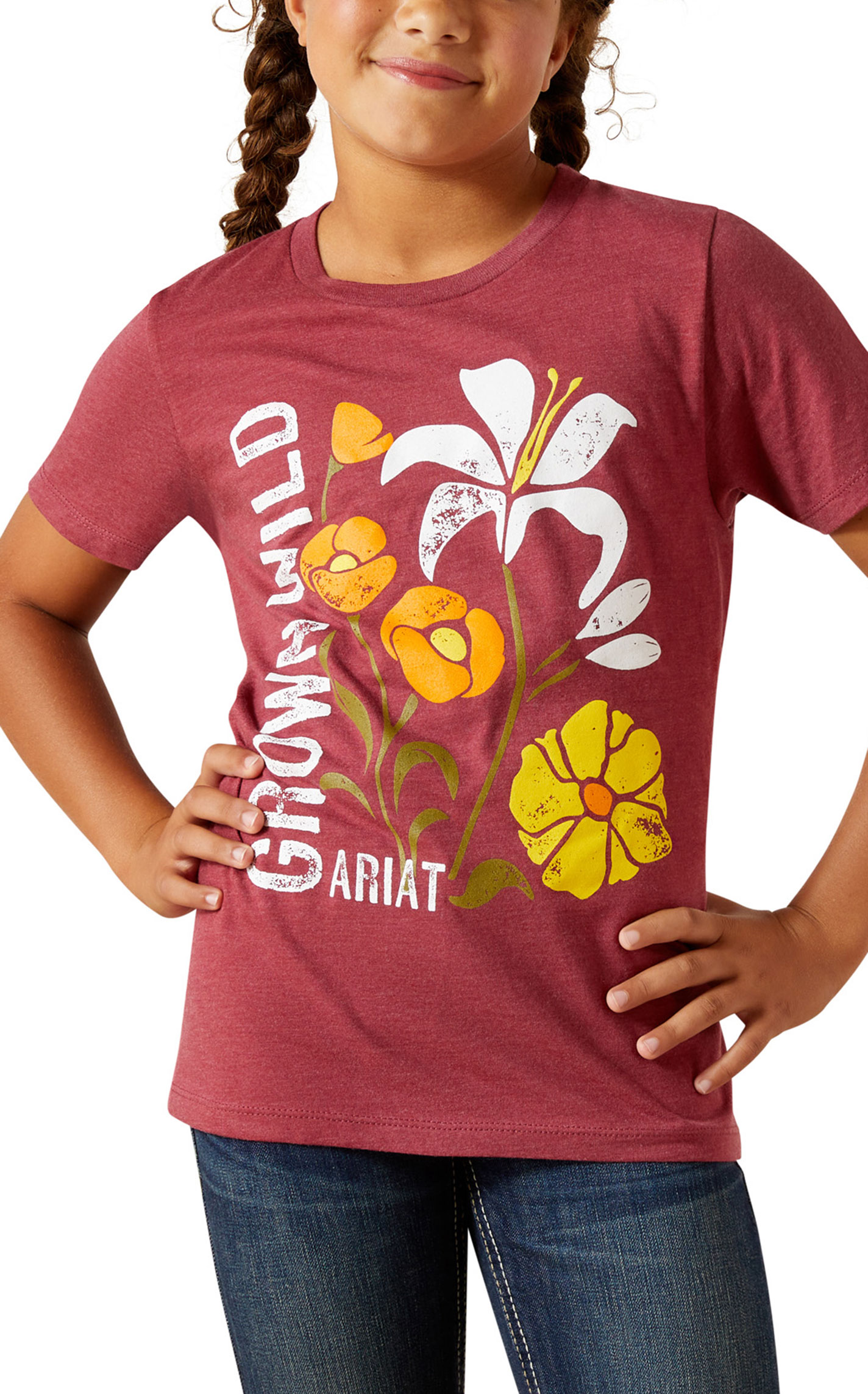 Ariat Girl's Grown Wild Cardinal Red Graphic T-Shirt - Image 1